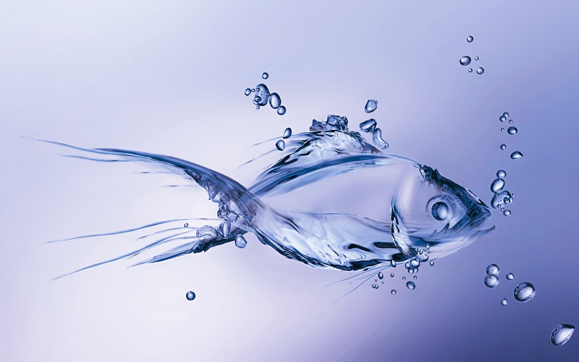Pesce d'acqua, Spruzzo, Arte digitale, Full HD, sfondo per PC e portatile