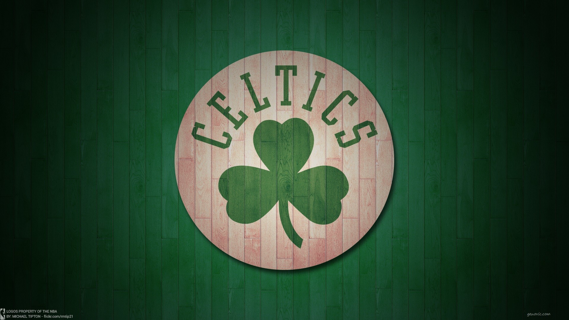 Boston Celtics, Logo, Trifoglio, Parquet verde, Full HD, sfondo Windows 11