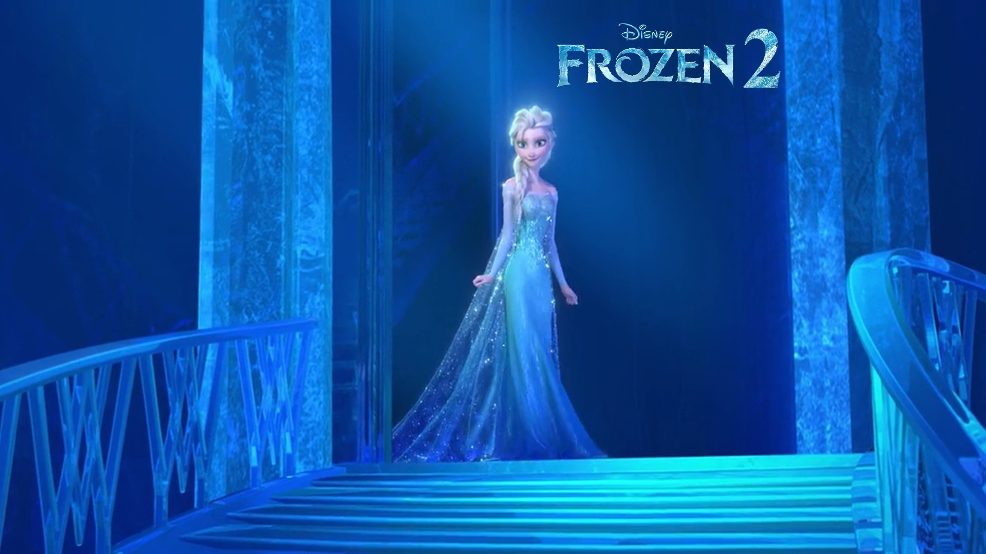 Elsa, Frozen II - Il segreto di Arendelle, Palazzo di ghiaccio, Scala, sfondo Full HD per computer