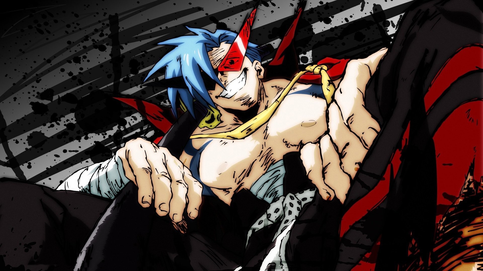 Kamina, Gurren Lagann, Occhiali, Anime, Full HD, sfondo per portatile