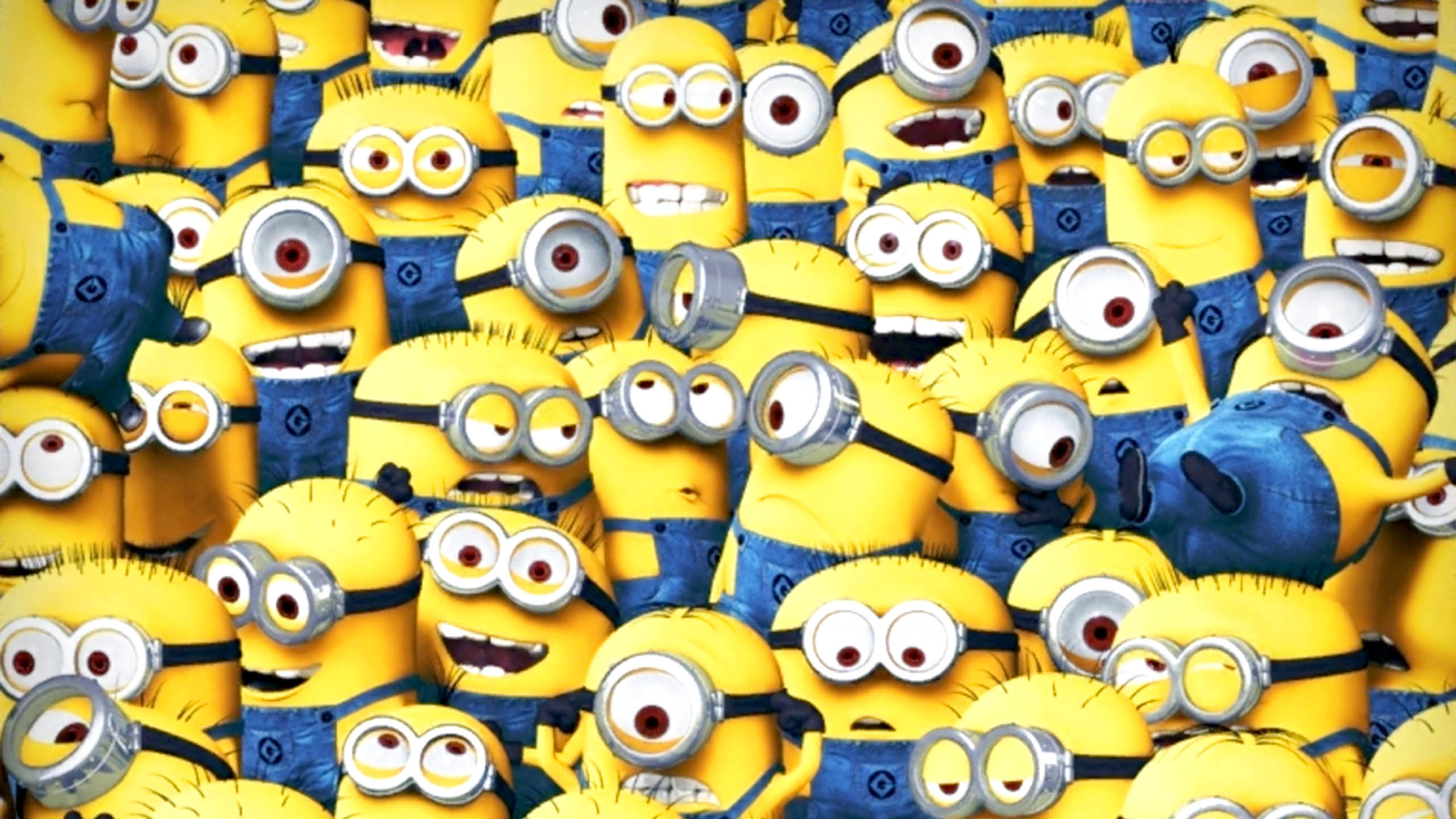 Minion, Folla, Cattivissimo me, Giallo, 2K, sfondo per portatile