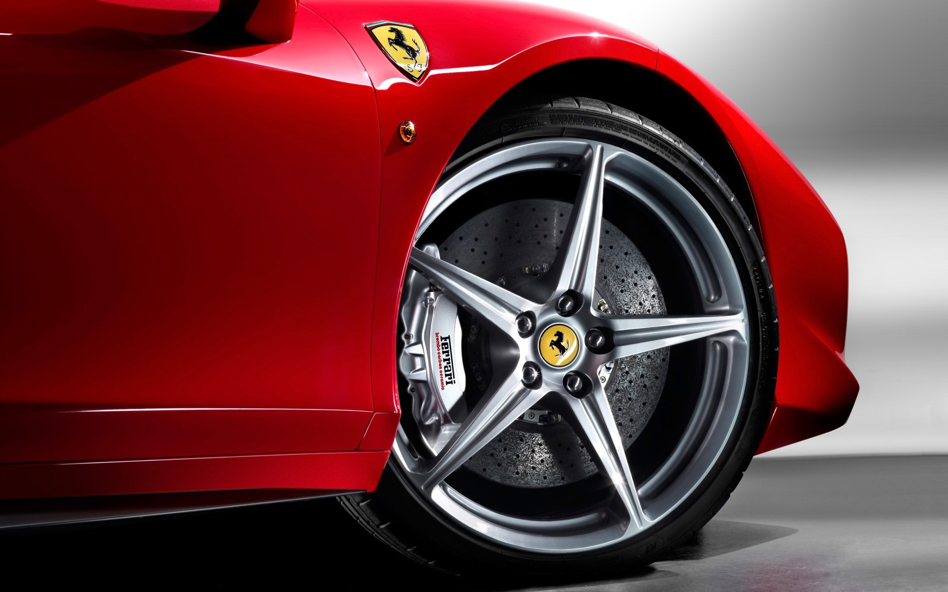 Ferrari 458 Italia, Cerchio, Logo Ferrari, Dettaglio, 16:10 Full HD, sfondo widescreen