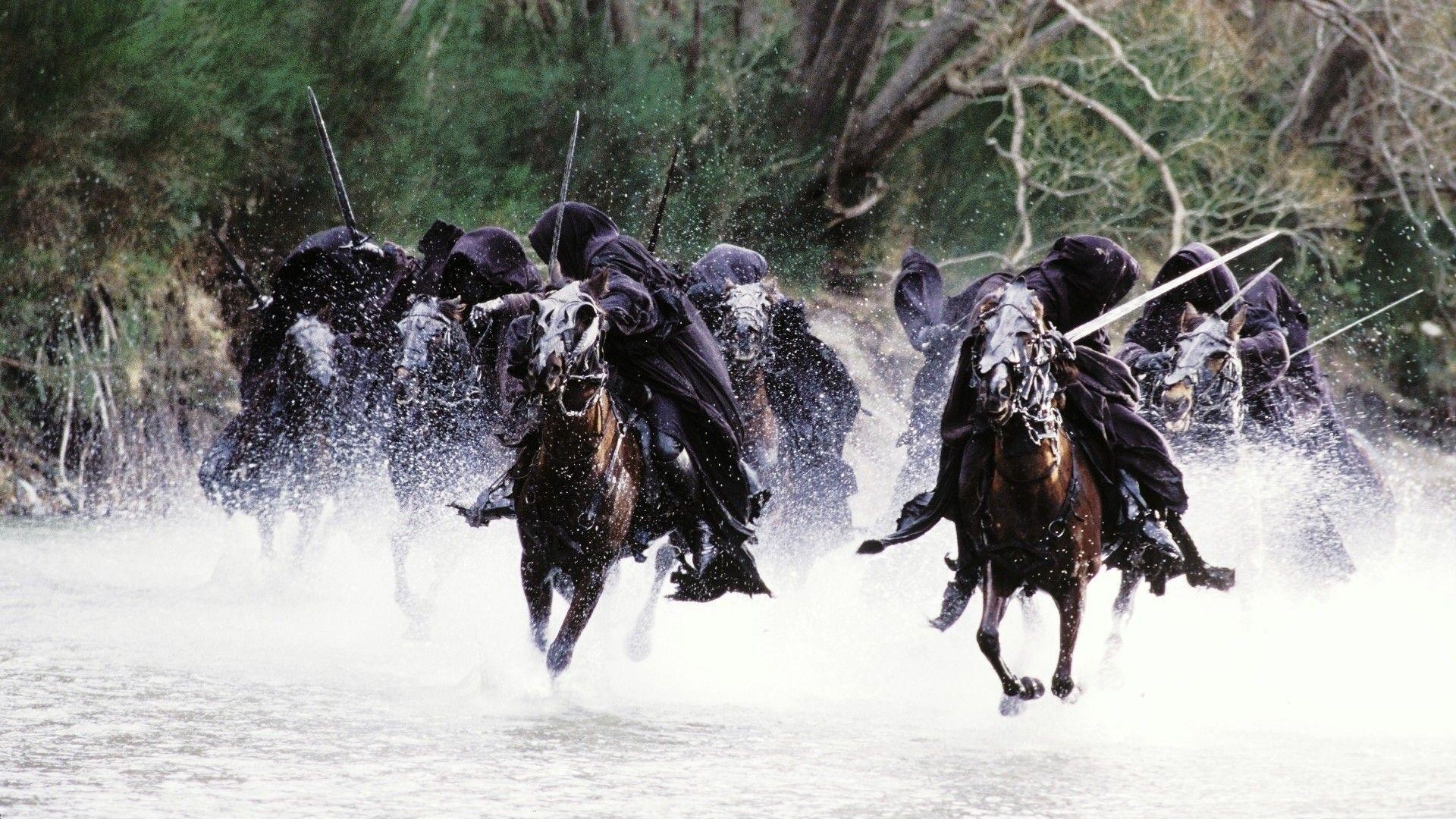 Nazgûl, Guado di Bruinen, Cavalli neri, Il Signore degli Anelli, sfondo per portatile