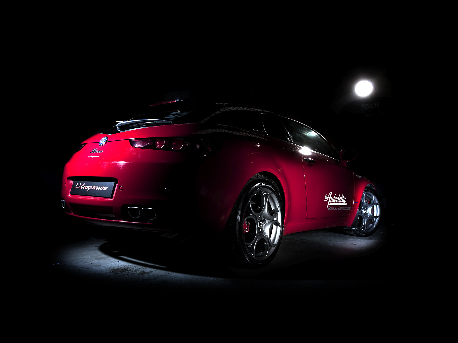 Alfa Romeo Brera, Rosso, Sfondo nero, Full HD, schermata di blocco iPad