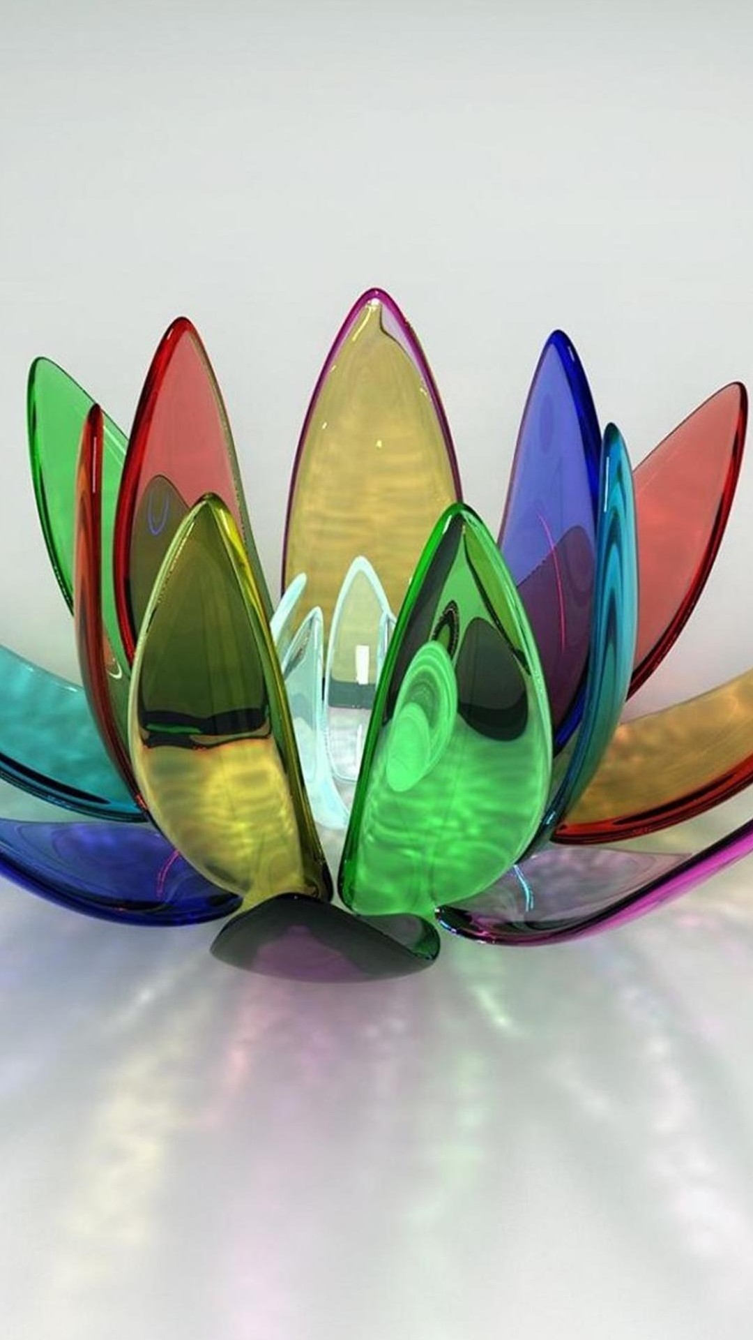 Fiore di loto, Vetro colorato, Sfondo bianco, schermata Home Android