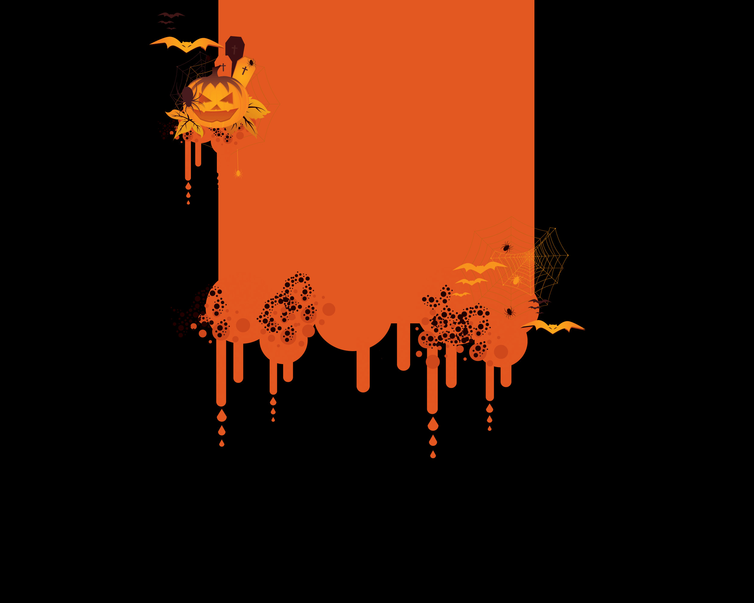 Decorazione Halloween, Pipistrelli, Arancione e nero, Grafica, Minimalismo, sfondo Full HD per portatile