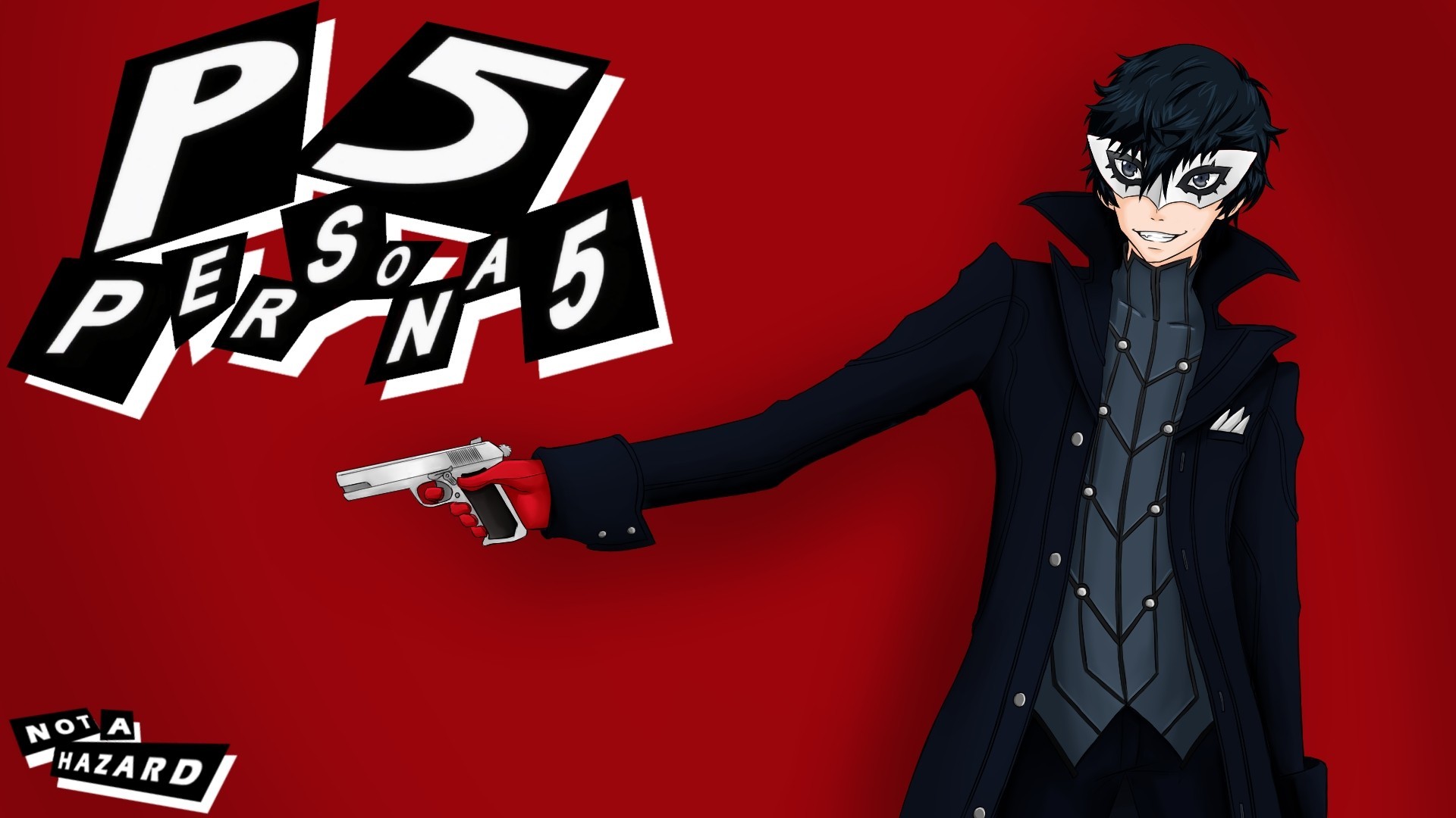 Joker, Persona 5, Logo, Pistola, 1920x1080, wallpaper desktop