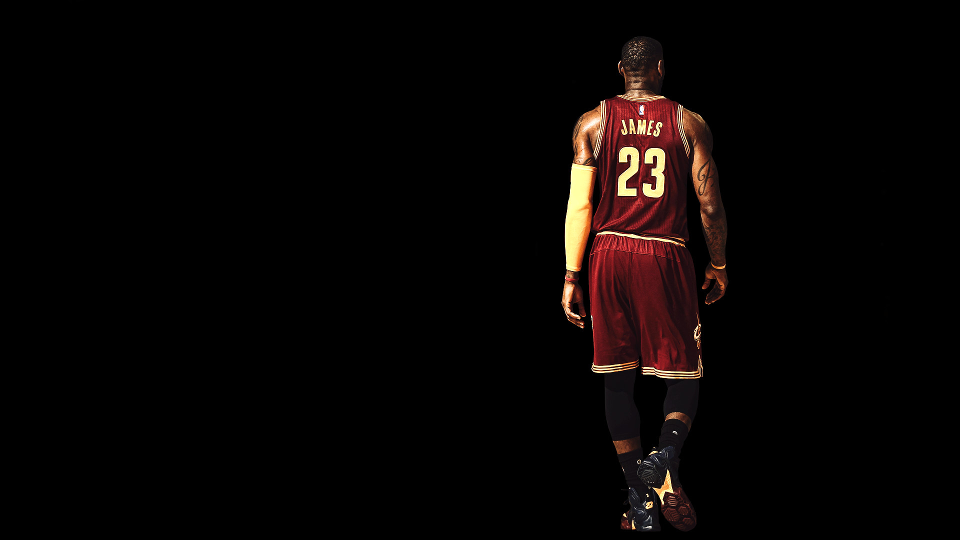 LeBron James, Cleveland Cavaliers, Numero 23, Sfondo nero, Full HD, wallpaper desktop