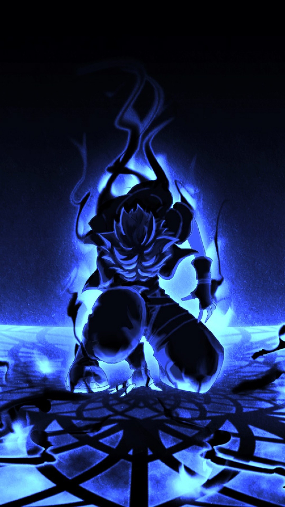 Kingdom Hearts, Heartless, Blu, Sfondo nero, 1080x1920, schermata di blocco iPhone
