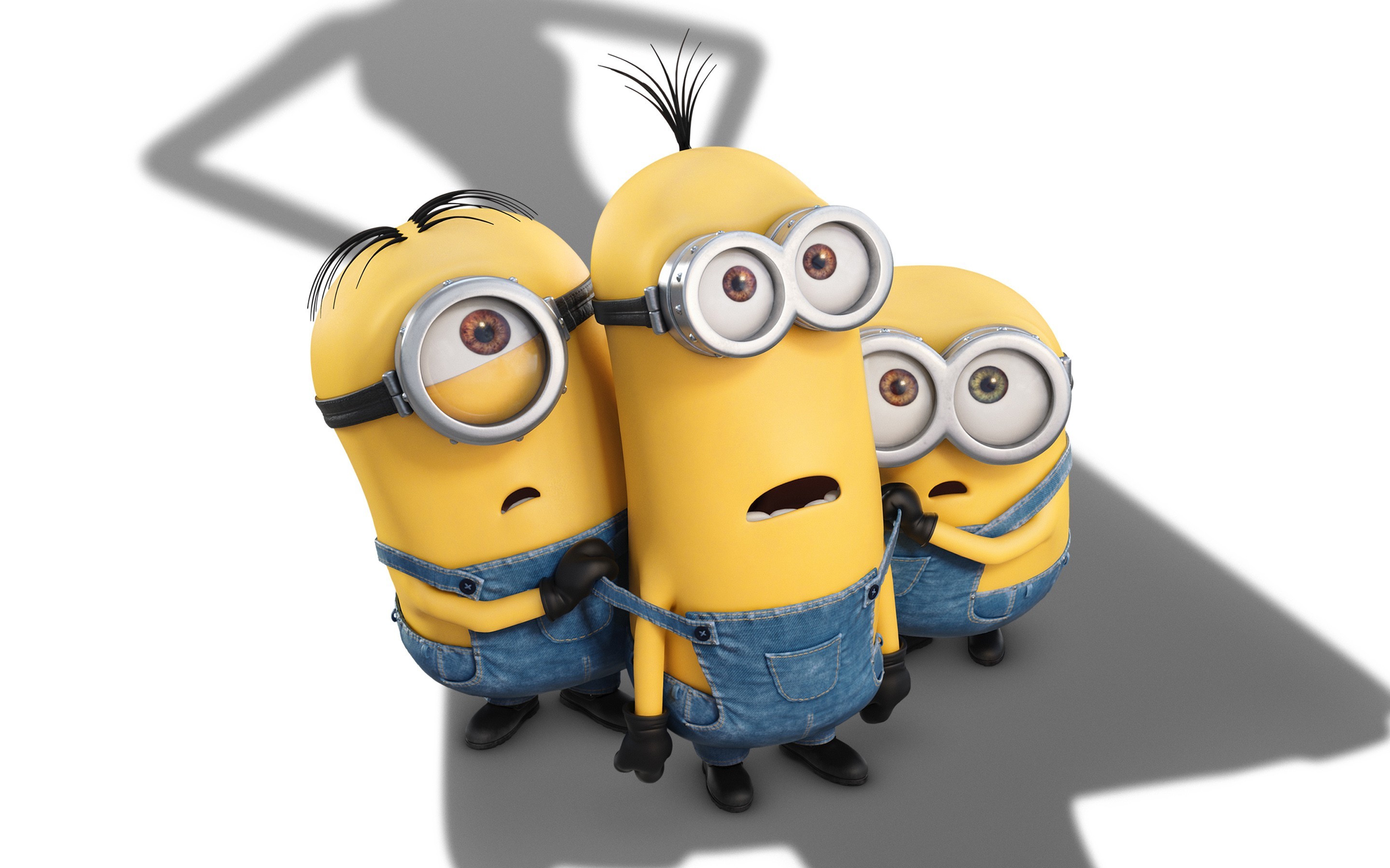 Minion, Kevin, Stuart, Bob, Ombra, Sfondo bianco, wallpaper Android