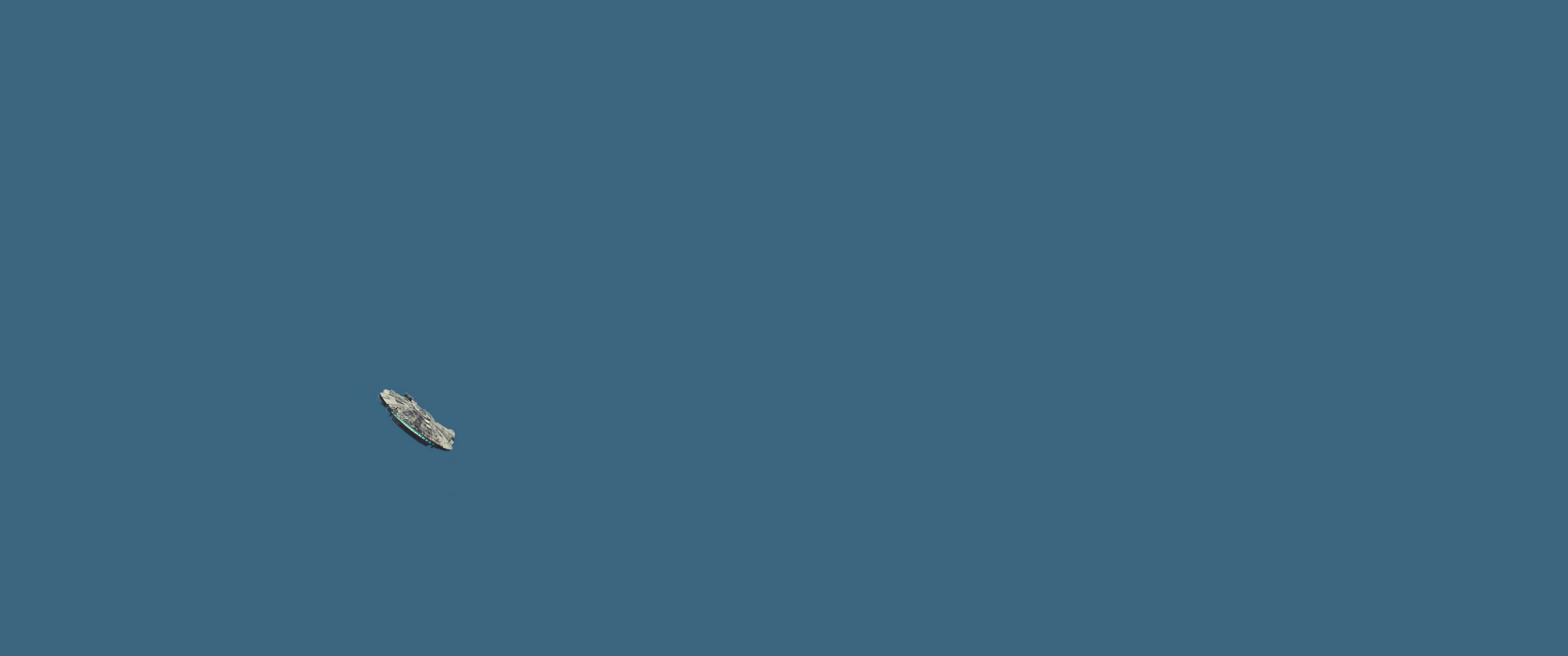 Millennium Falcon, Star Wars, Minimalista, Blu, 2K, sfondo desktop