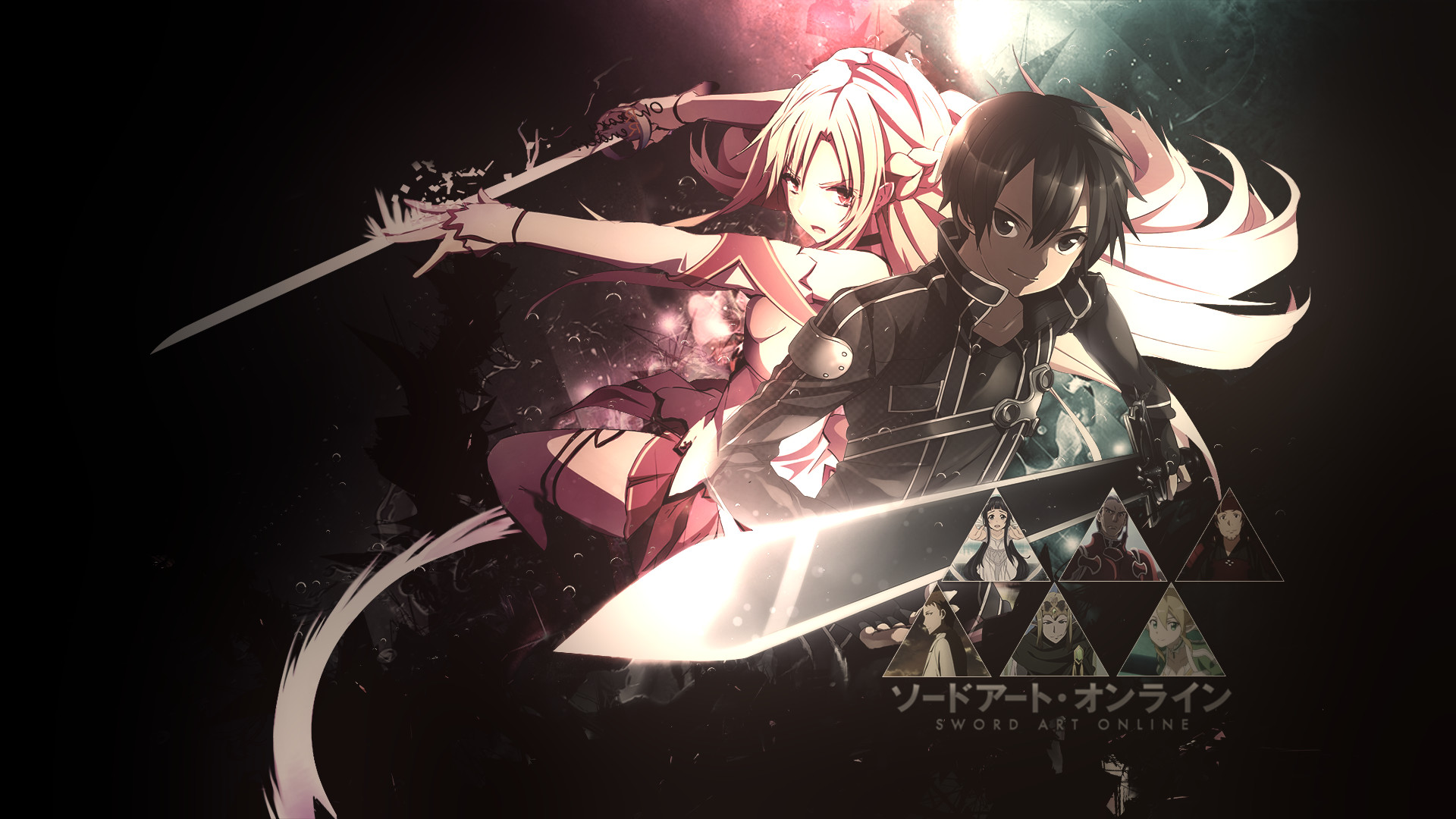 Kirito, Asuna, Sword Art Online, Spade, Logo, Full HD 1080p, sfondo desktop
