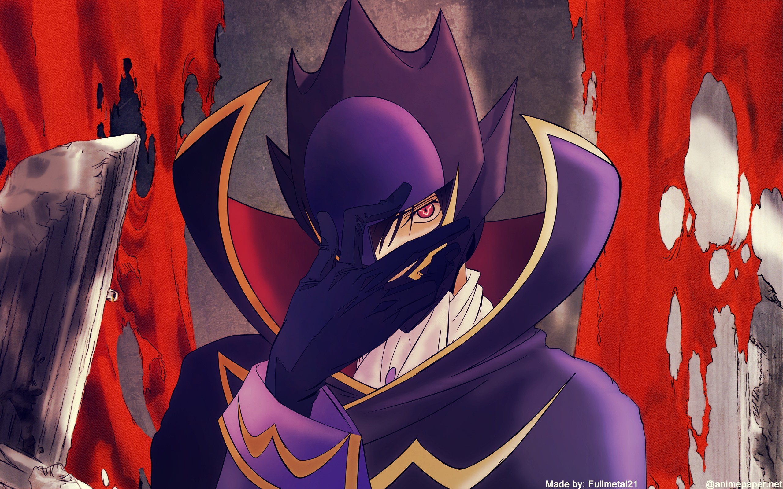 Zero, Code Geass, Maschera, Rosso, 2560x1600, immagine di sfondo