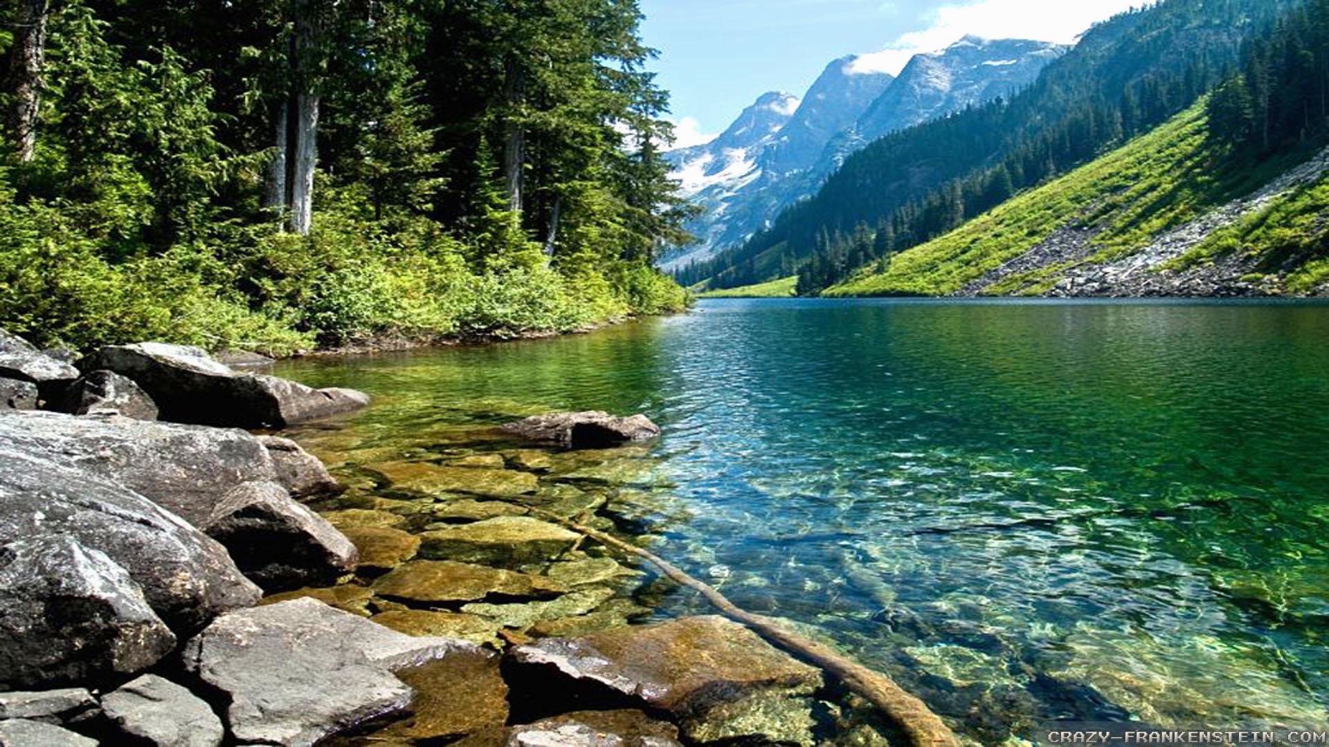 Lago alpino, Acqua cristallina, Montagne, Rocce, 1920x1080, sfondo per PC