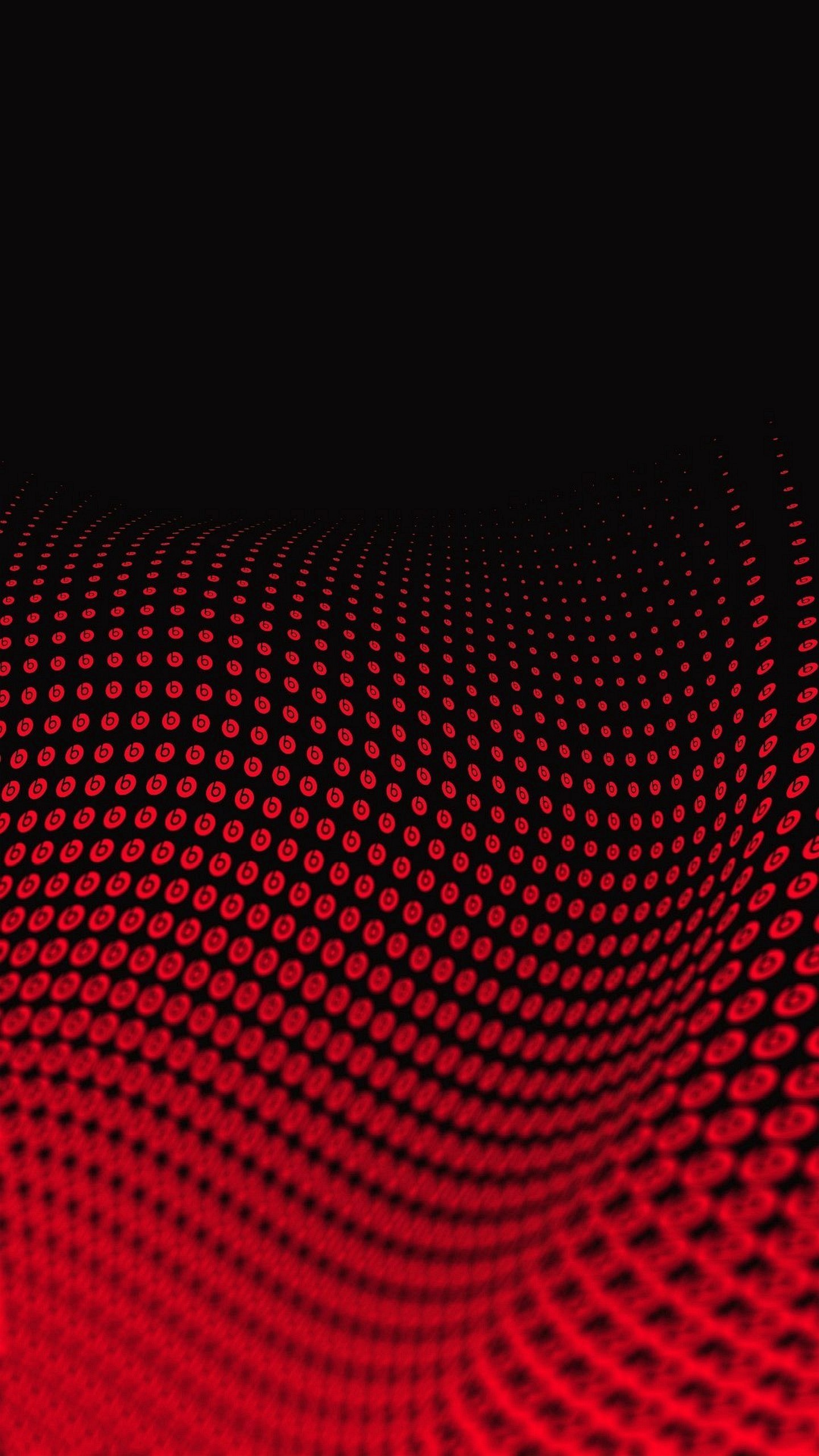 Punti rossi, Onda, Sfondo nero, Astratto, QHD+, wallpaper per smartphone