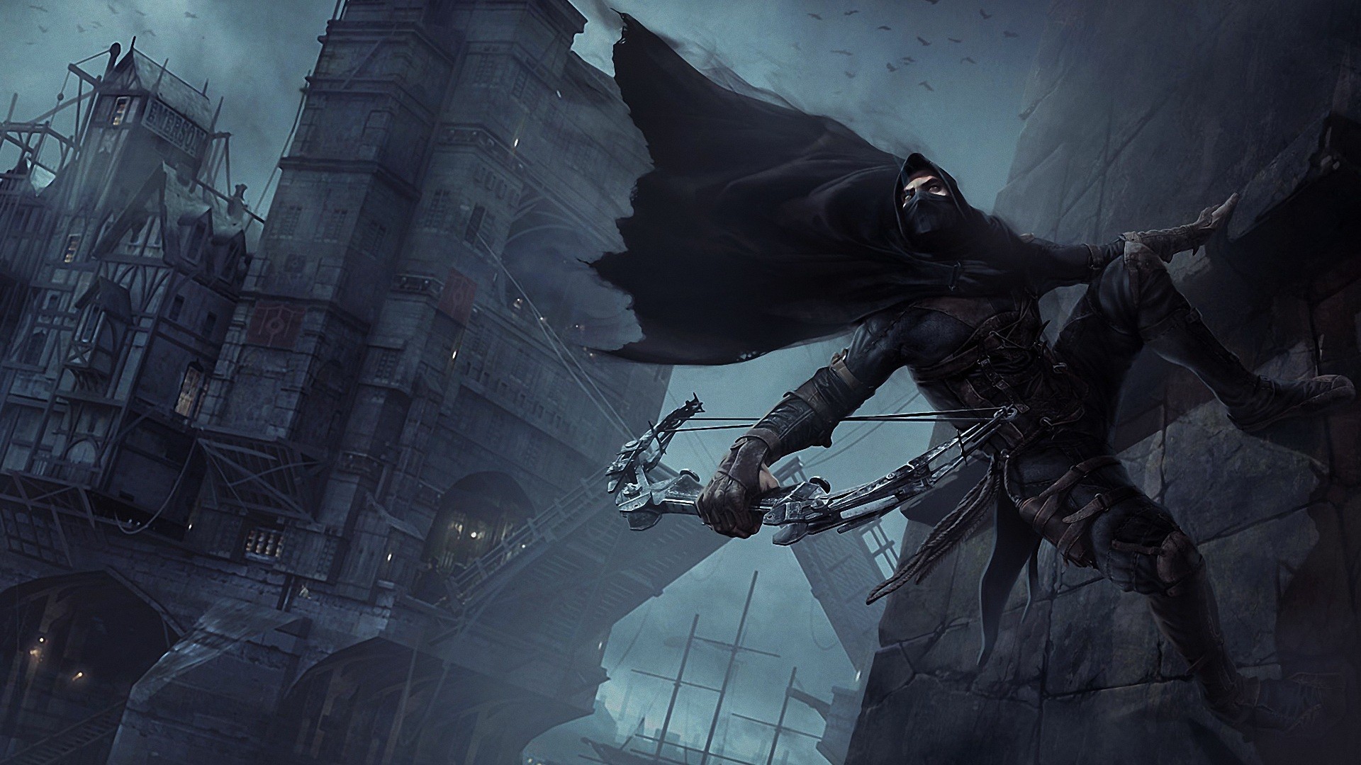 Garrett, Thief, Città gotica, Notte, Full HD, sfondo per portatile