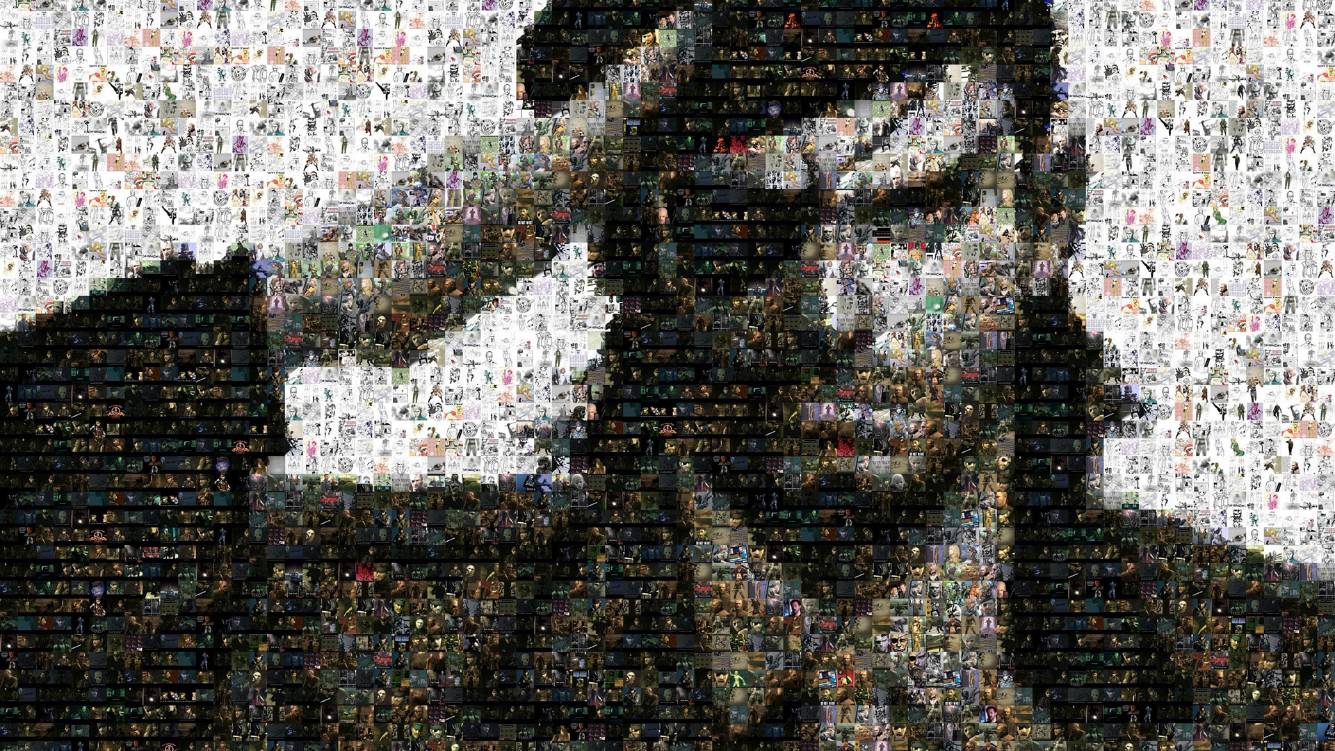 Naked Snake, Metal Gear Solid, Fotomosaico, Ritratto, Full HD, sfondo per PC