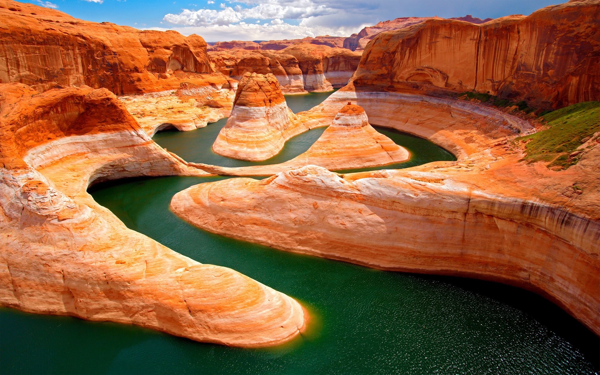 Reflection Canyon, Lago Powell, Utah, Canyon, Roccia rossa, sfondo desktop