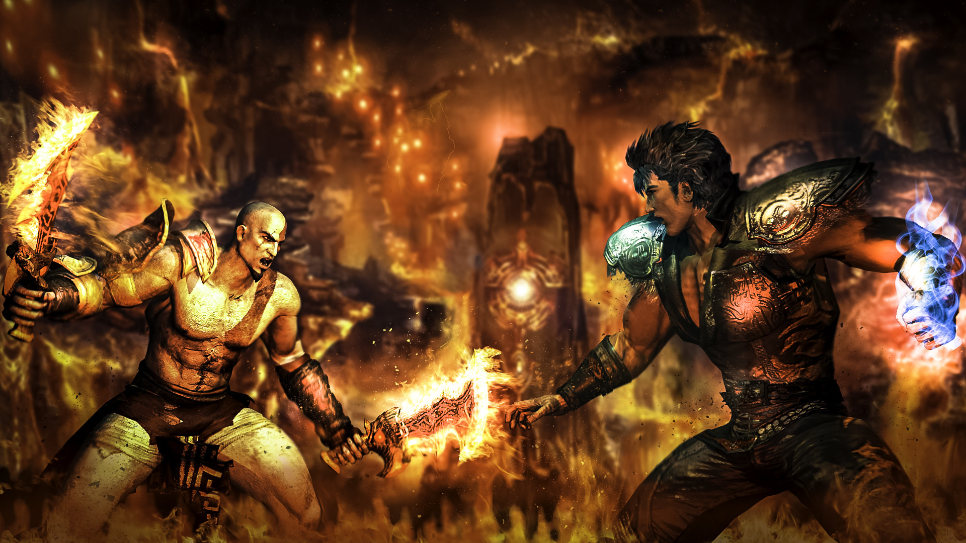 Kenshiro, Fist of the North Star: Lost Paradise, Combattimento, Fiamme, sfondo desktop Full HD