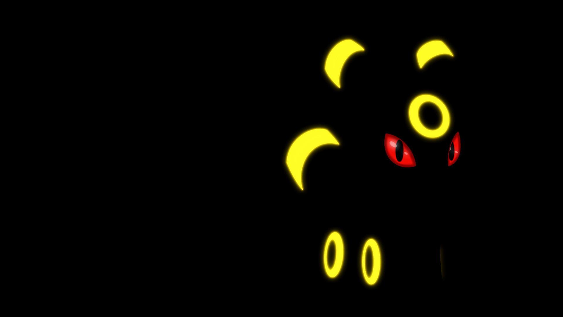 Umbreon, Pokémon, Minimalista, Sfondo nero, 1920x1080, wallpaper desktop