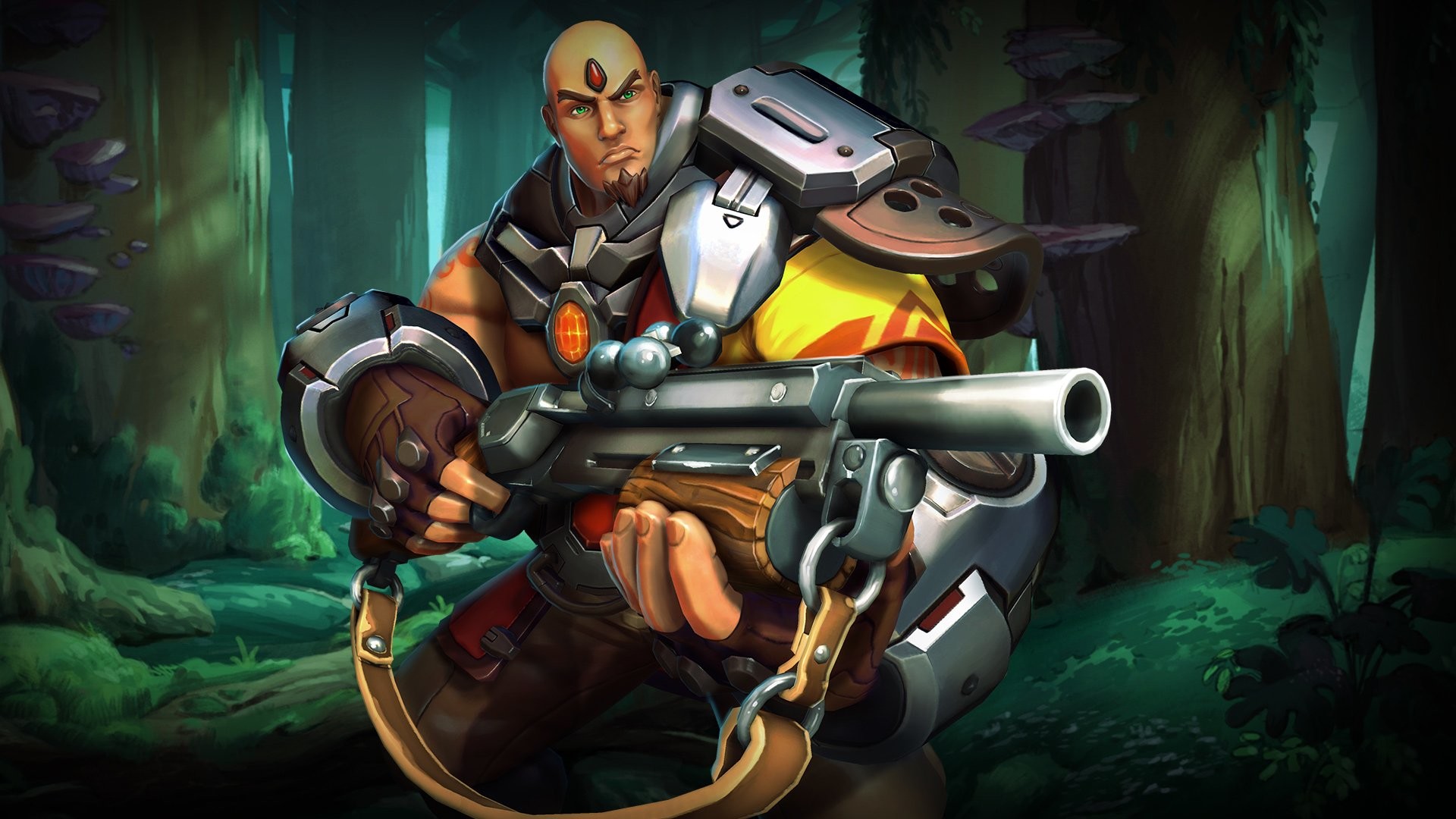 Viktor, Paladins, Foresta, Fucile, 1920x1080, sfondo per PC