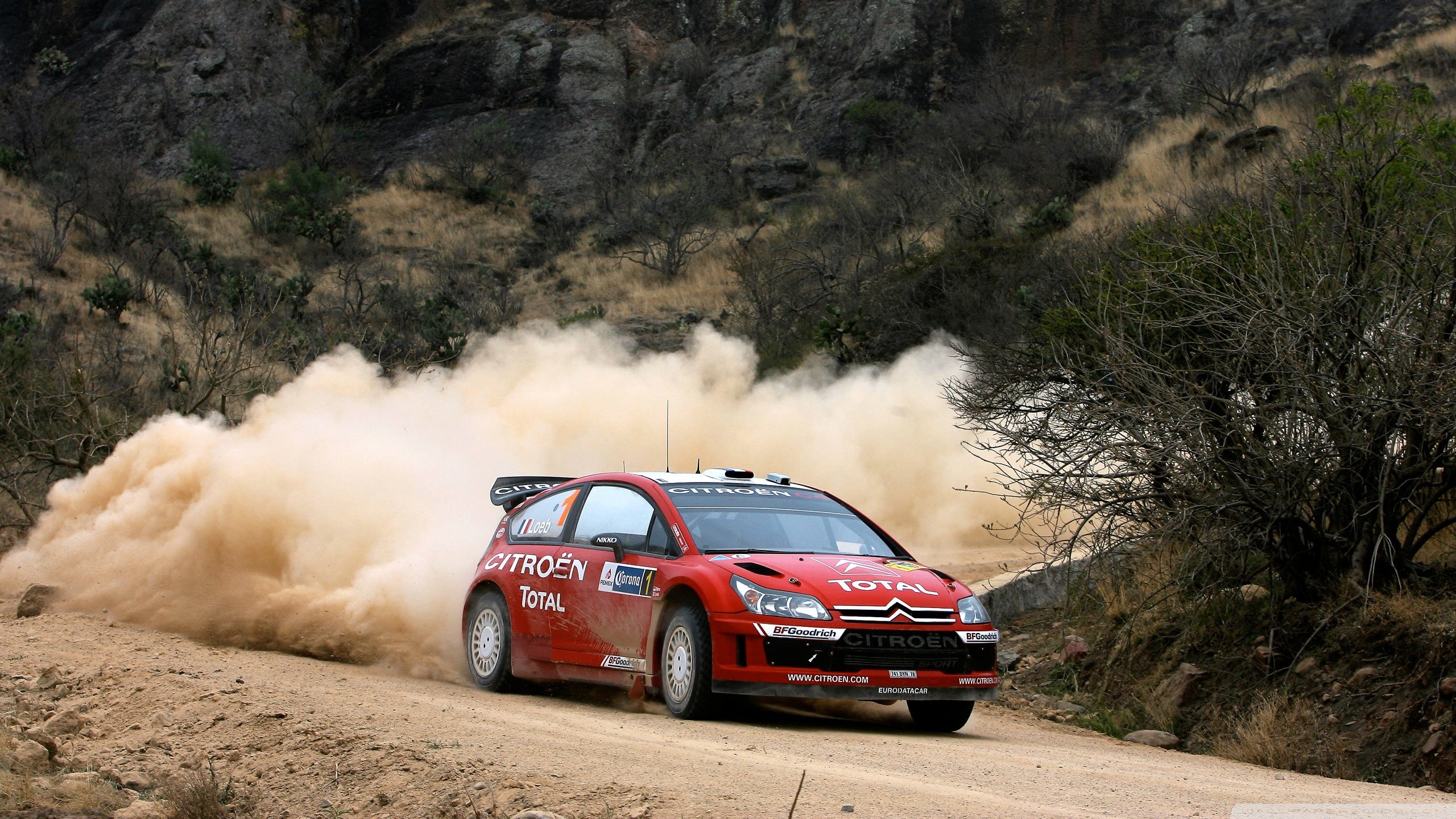 Citroën C4 WRC, Total, Polvere, Rally, 2K, sfondo per PC e portatile