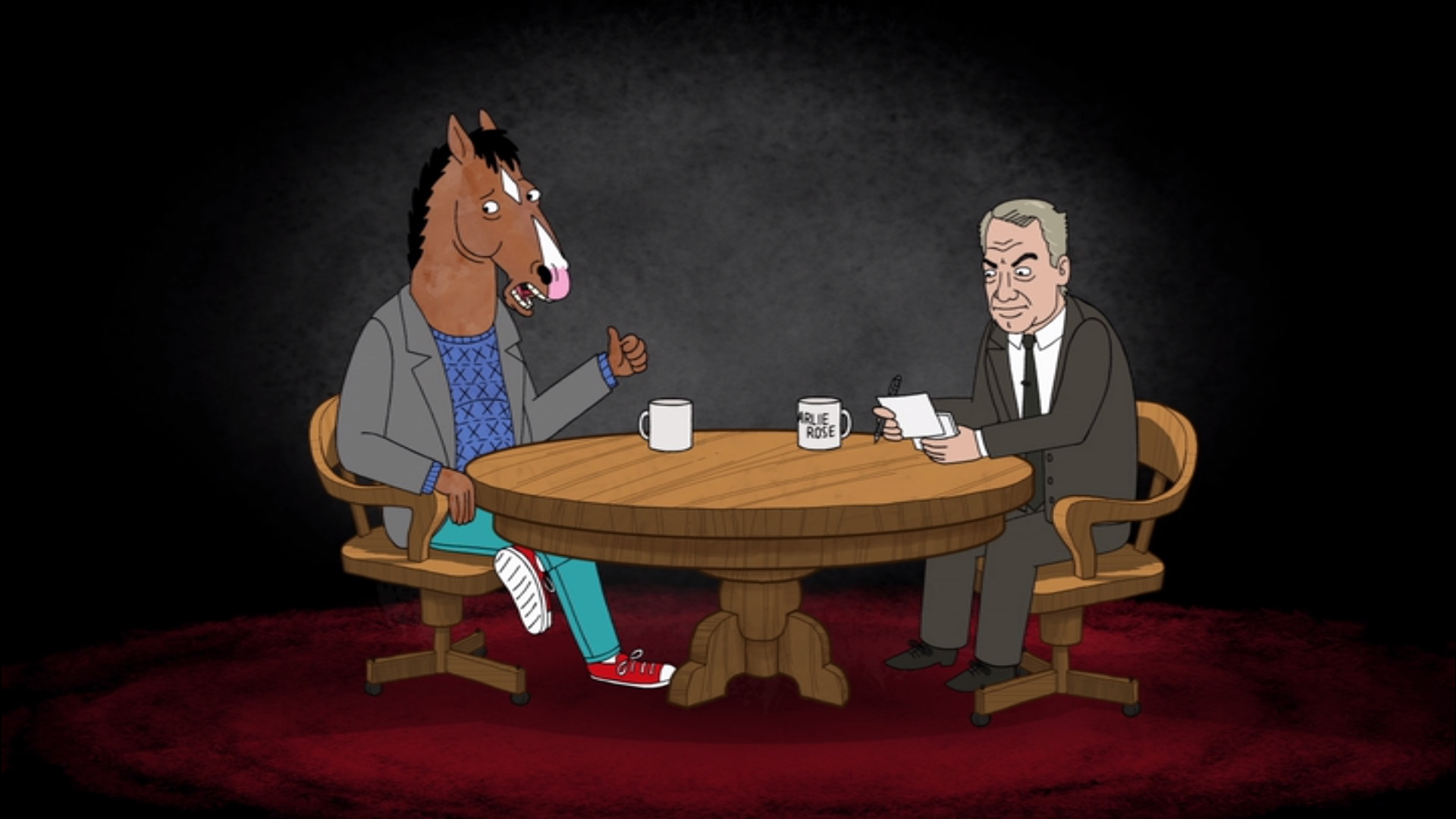 BoJack Horseman, Intervista, Talk show, Sfondo nero, Full HD, wallpaper per PC