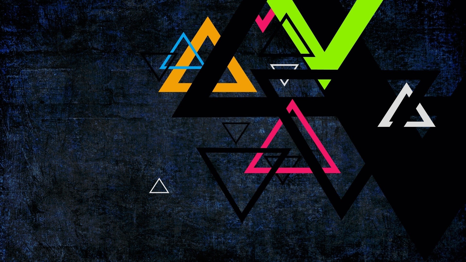 Triangoli, Geometria, Colori neon, Astratto, Full HD, sfondo per il tuo desktop