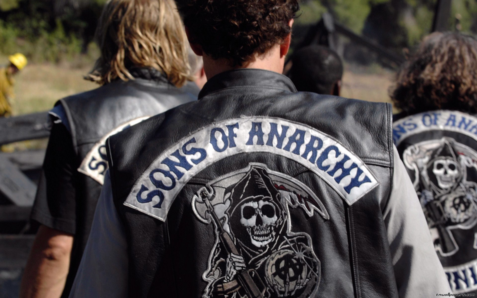 Sons of Anarchy, Gilet di pelle, Logo Reaper, Motociclisti, 16:10 Full HD, sfondo widescreen
