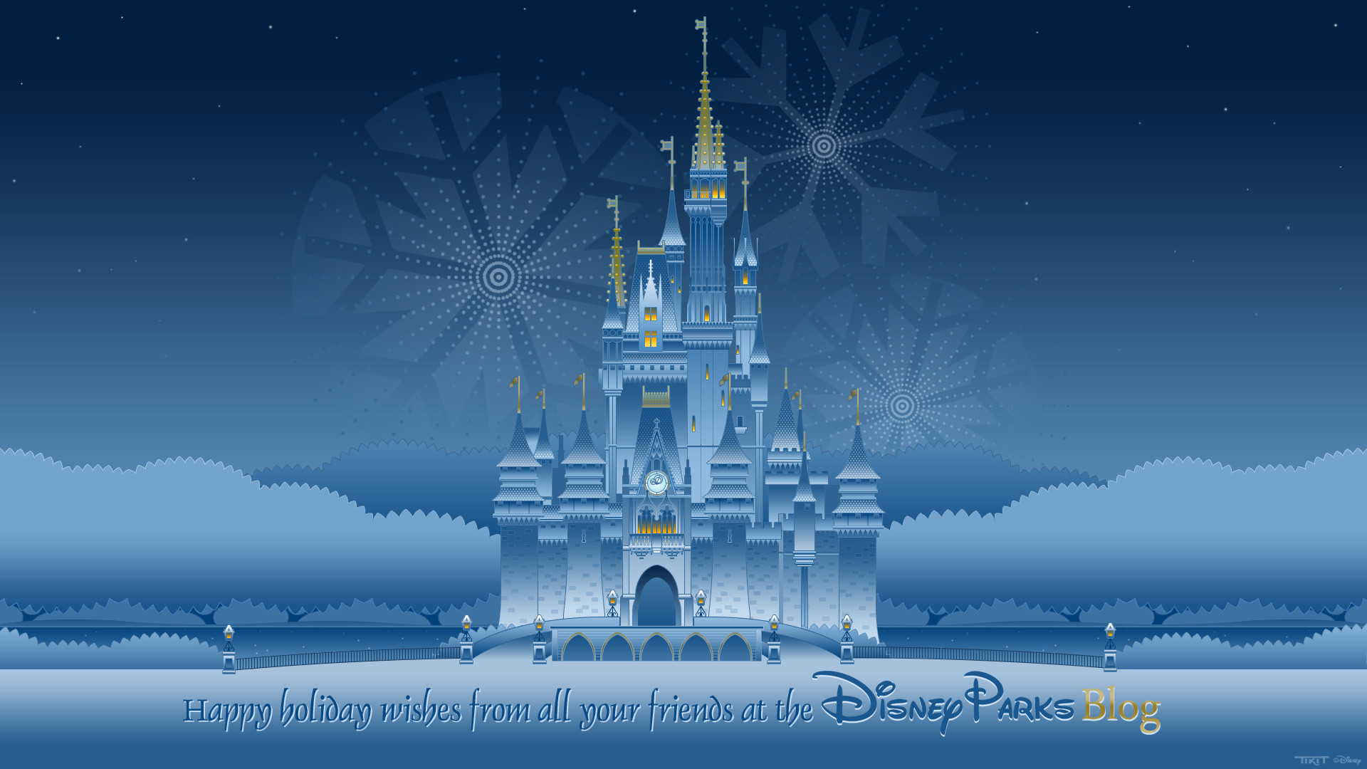 Castello di Cenerentola, Walt Disney World, Disney Parks, Fiocchi di neve, sfondo widescreen Full HD