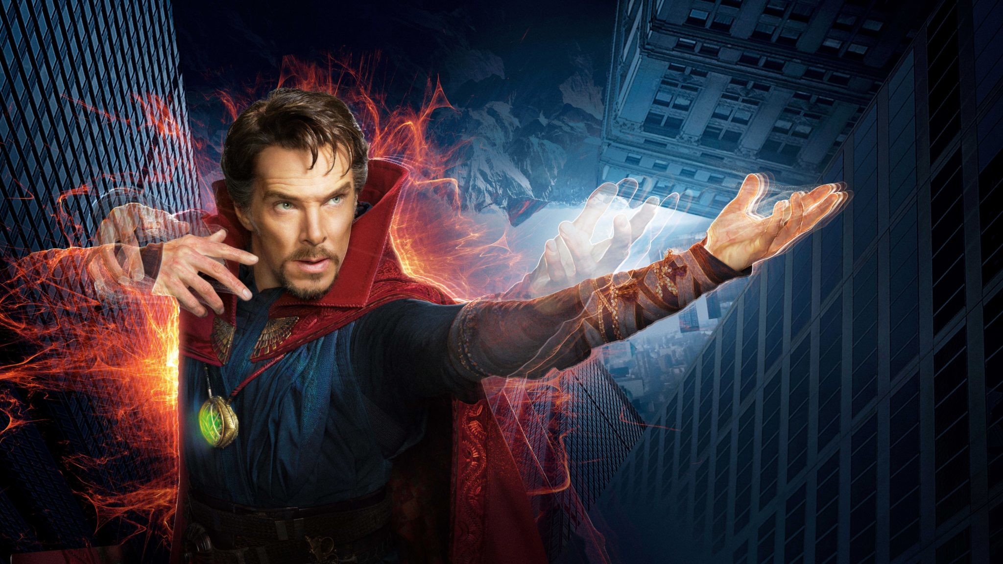 Doctor Strange, Benedict Cumberbatch, Magia, Grattacieli, Full HD, sfondo per portatile