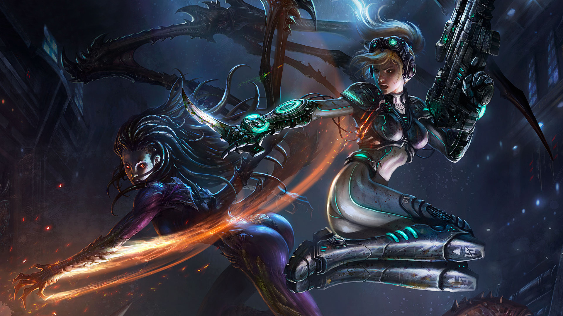Sarah Kerrigan, Nova, StarCraft, Fantasy art, Full HD, sfondo desktop