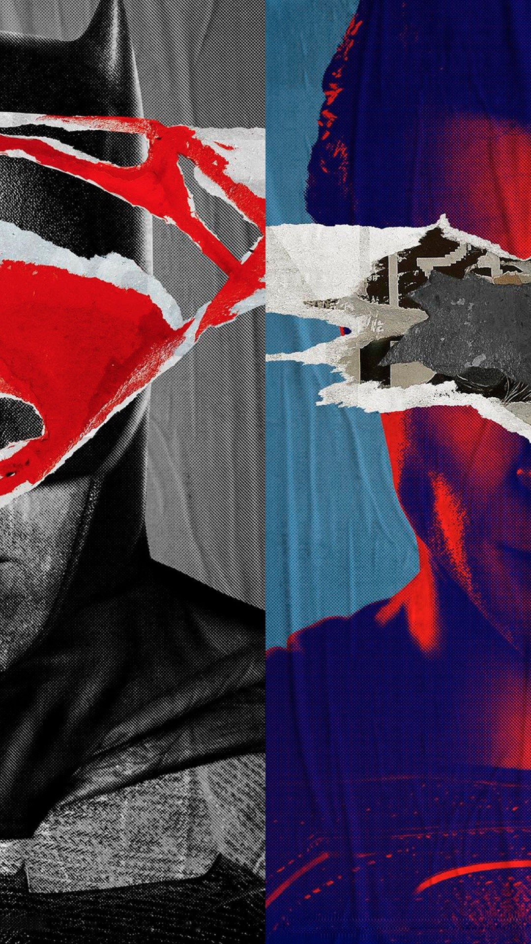 Batman, Superman, Batman v Superman: Dawn of Justice, Carta strappata, sfondo schermata Home
