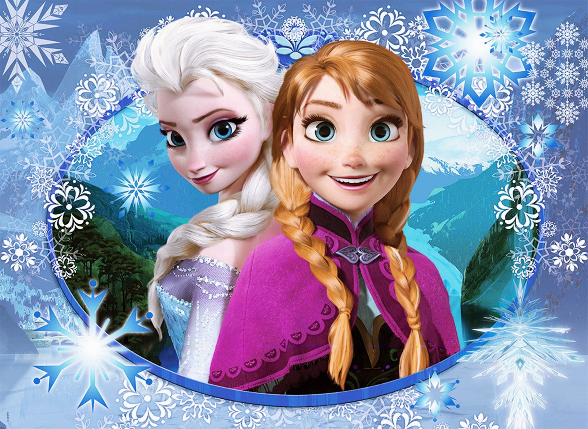 Anna, Elsa, Sorelle, Fiocchi di neve, Full HD, sfondo desktop