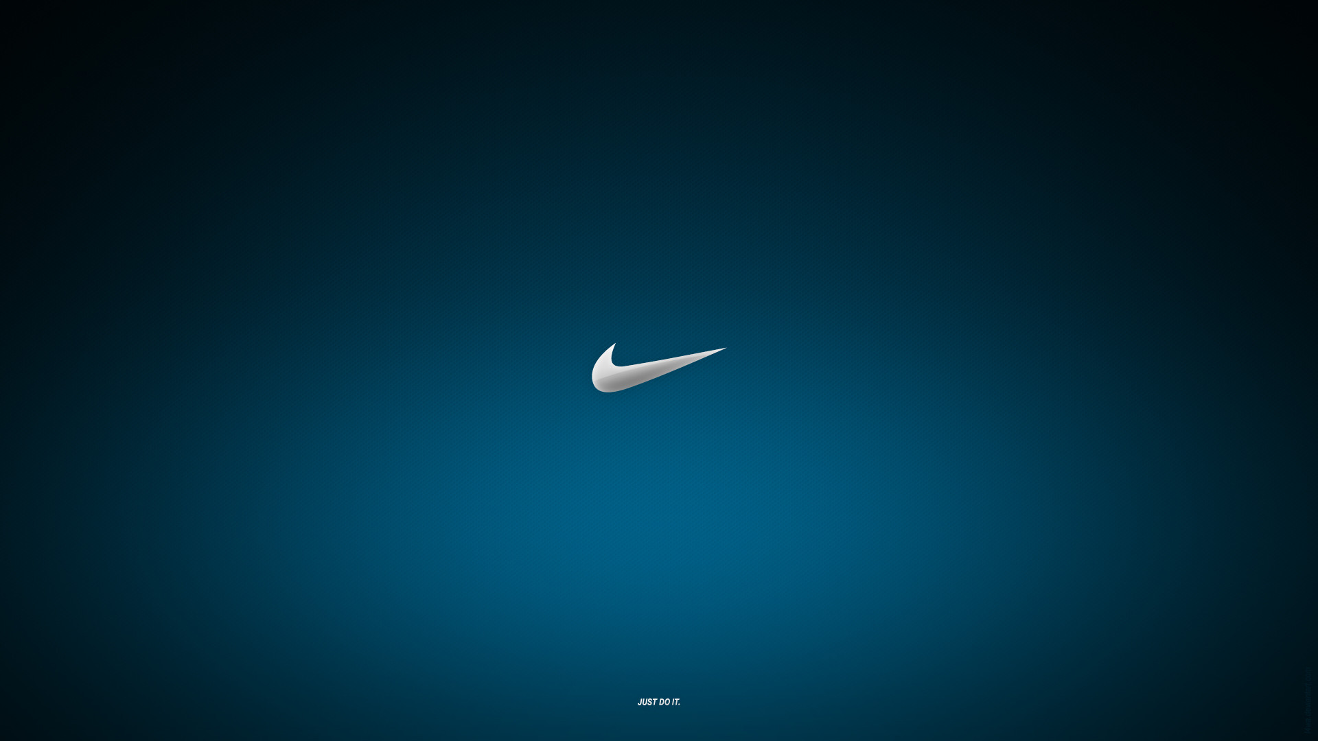 Nike, Swoosh, Sfondo blu petrolio, 16:9 Full HD, wallpaper widescreen