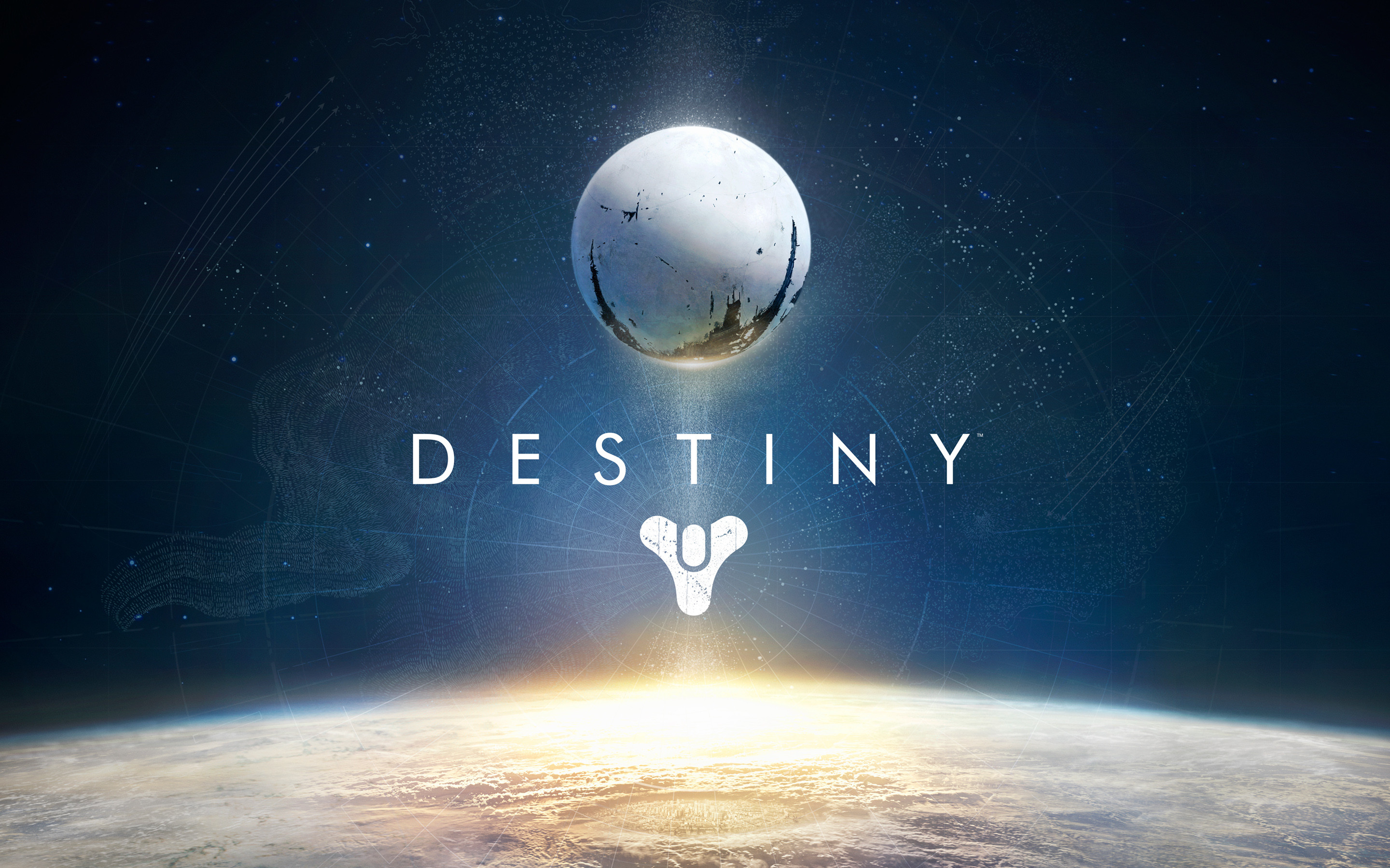 Destiny, Il Viaggiatore, Terra, Logo, Alba, 2K, sfondo per portatile