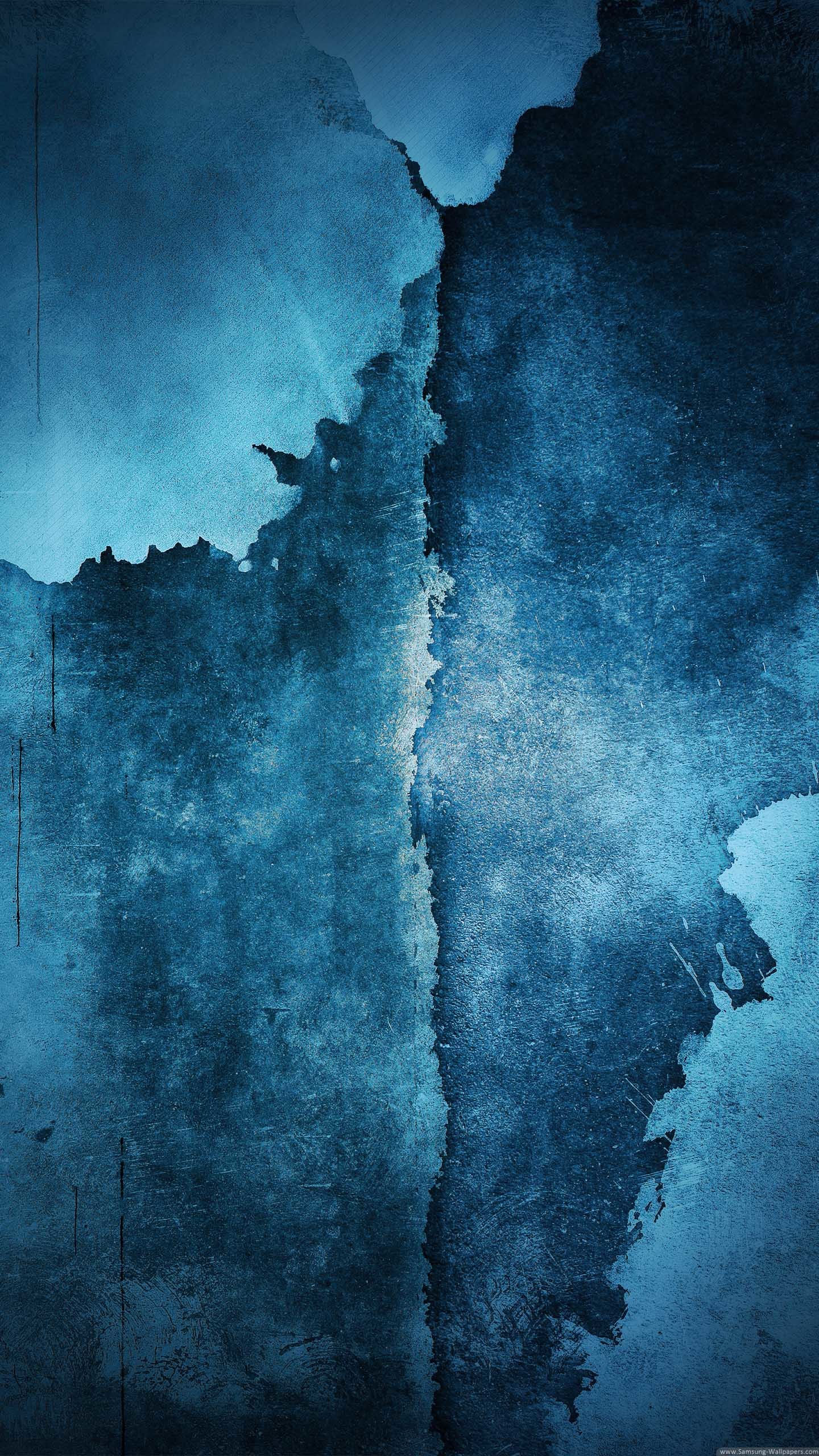 Texture grunge, Muro scrostato, Blu, QHD+, sfondo per smartphone