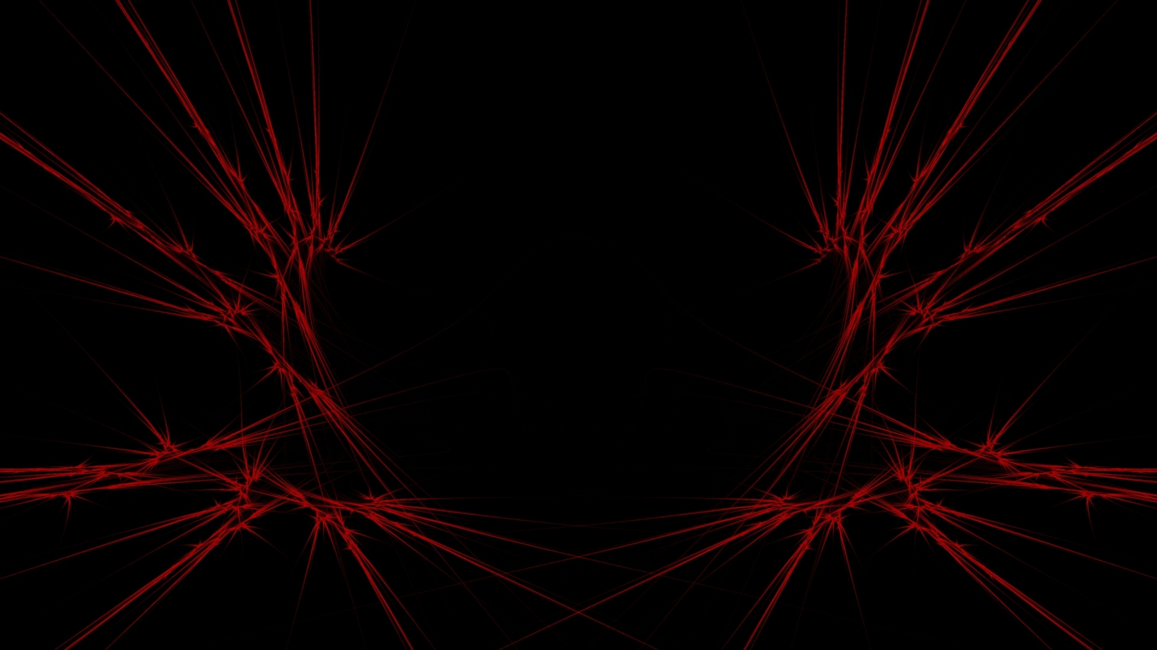 Linee rosse, Fili, Sfondo nero, 4K, wallpaper per computer