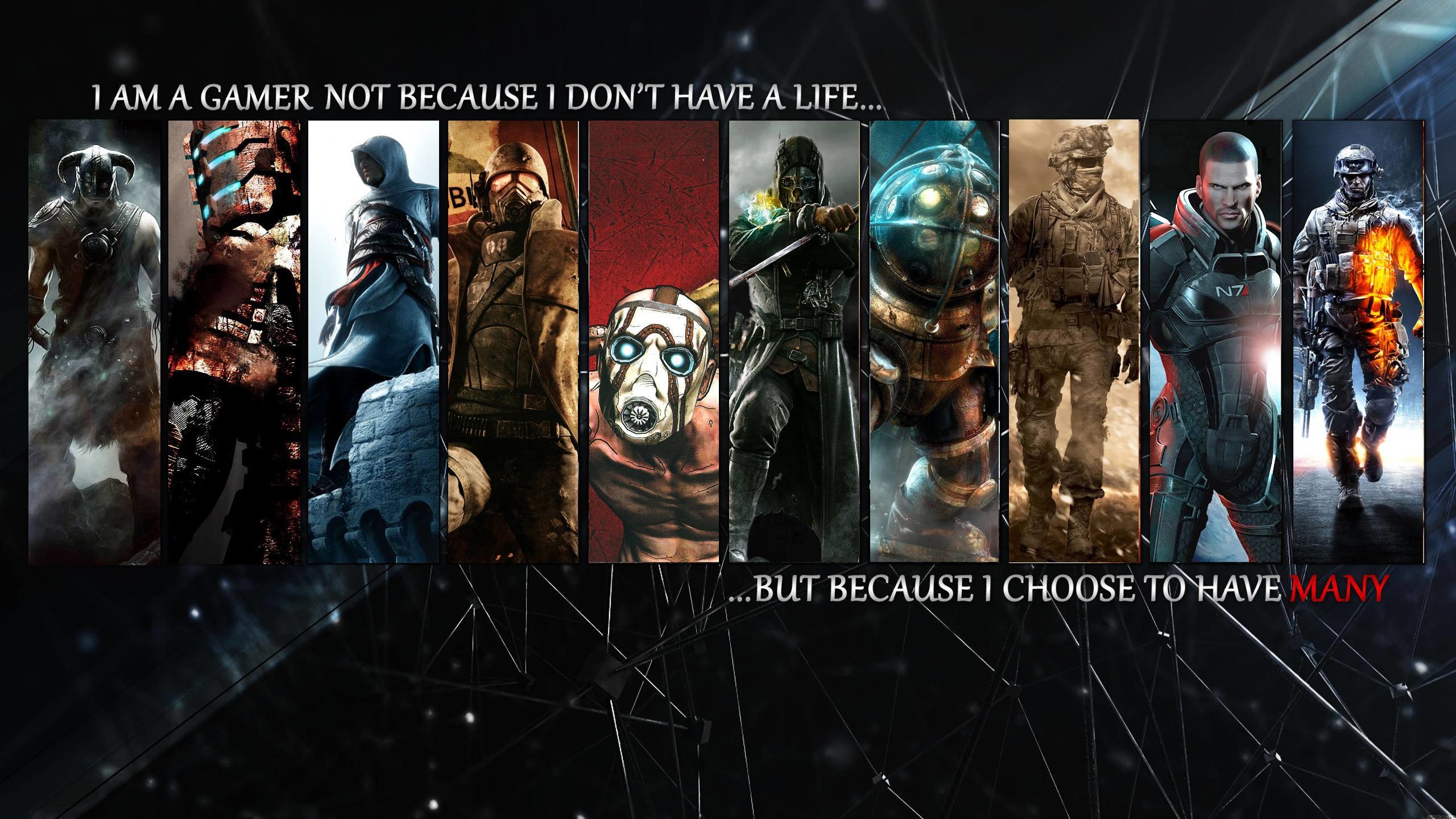 Personaggi dei videogiochi, Citazione, The Elder Scrolls V: Skyrim, BioShock, Borderlands, sfondo 1440p