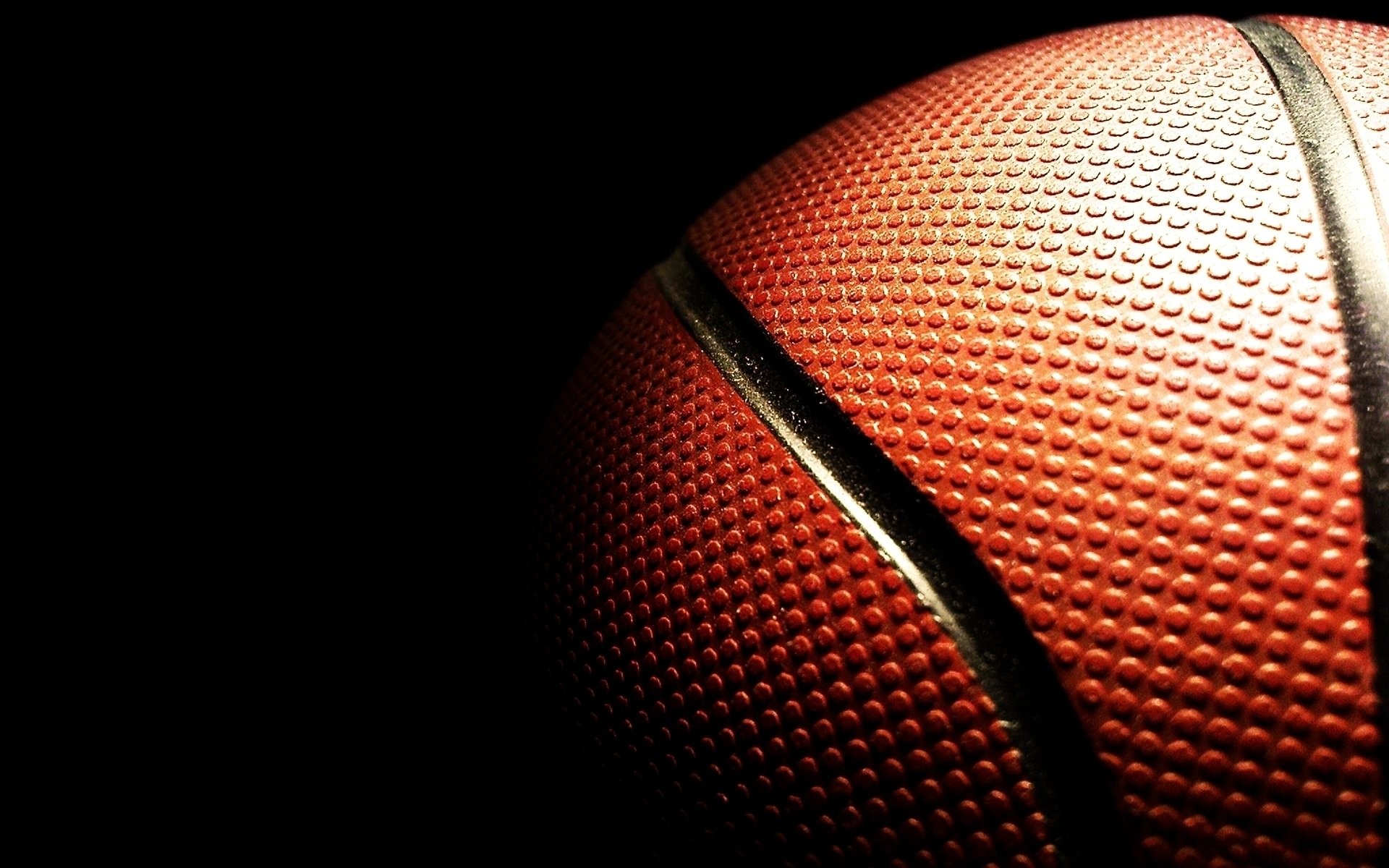 Pallone da basket, Primo piano, Sfondo nero, 16:10 Full HD, wallpaper widescreen