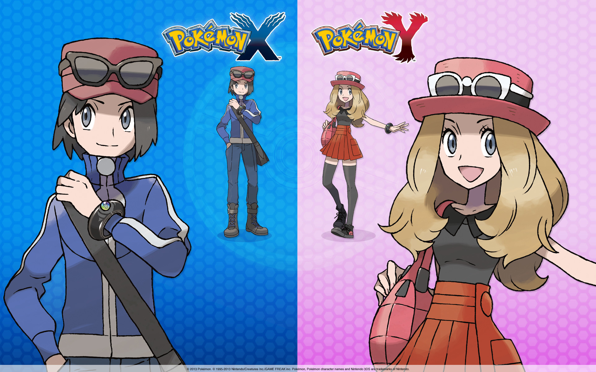Pokémon X e Y, Calem, Serena, Allenatori, 1920x1200, immagine di sfondo