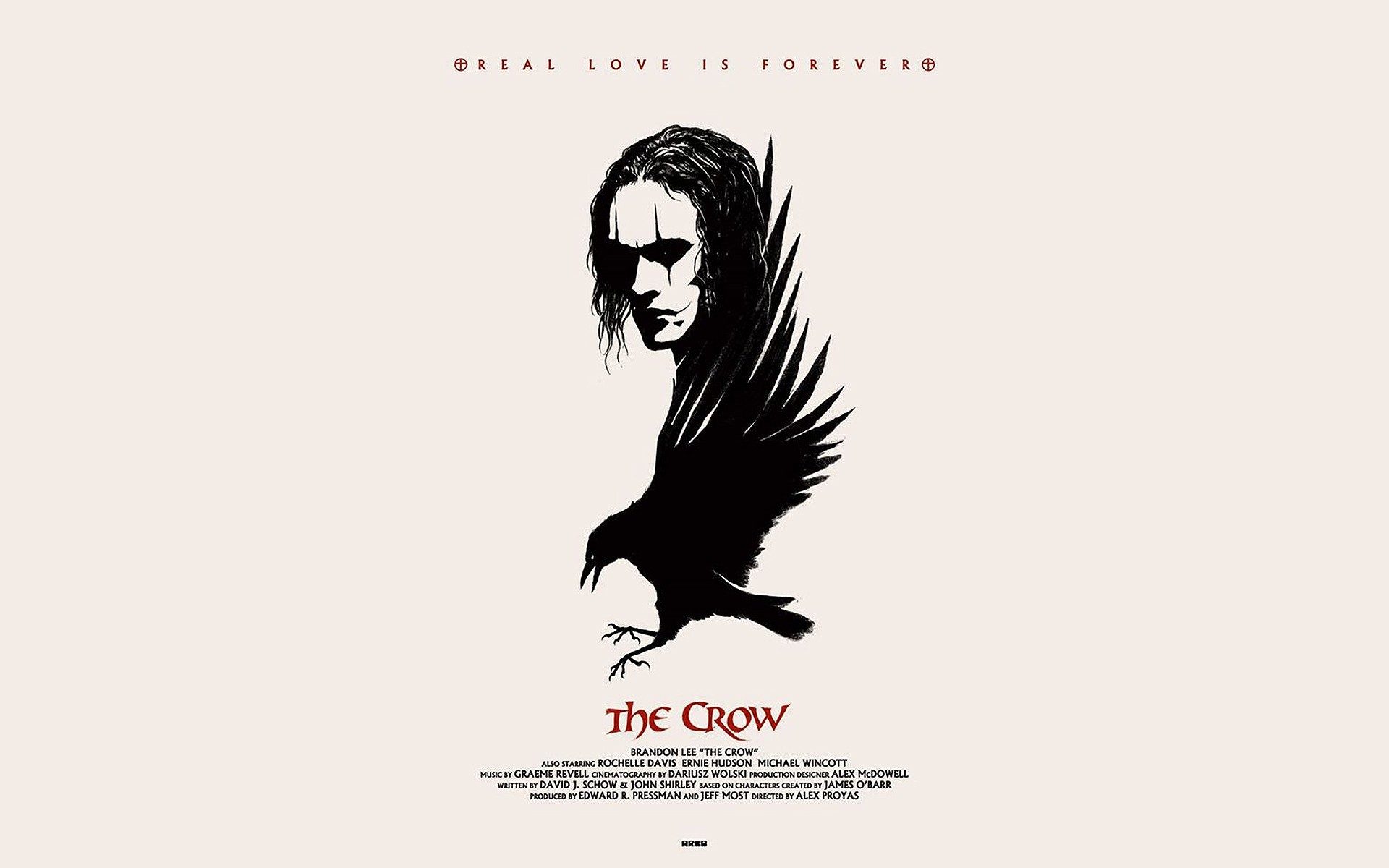 Il corvo, Eric Draven, Brandon Lee, Poster, Minimalista, 1920x1200, immagine di sfondo