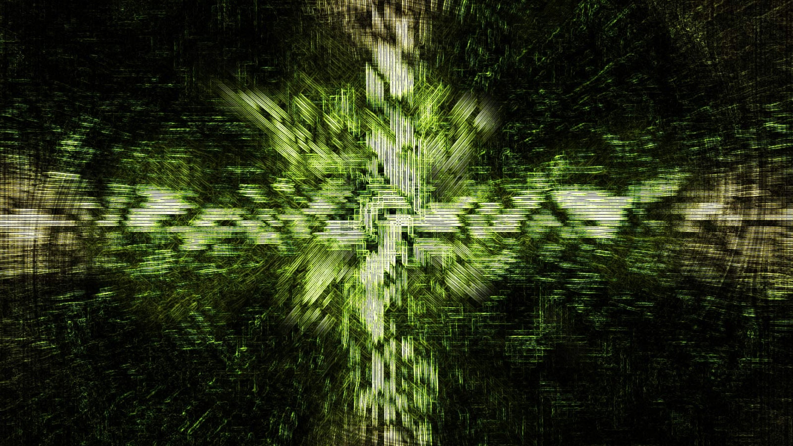 Croce verde, Arte digitale, Astratto, 2560x1440, sfondo per PC