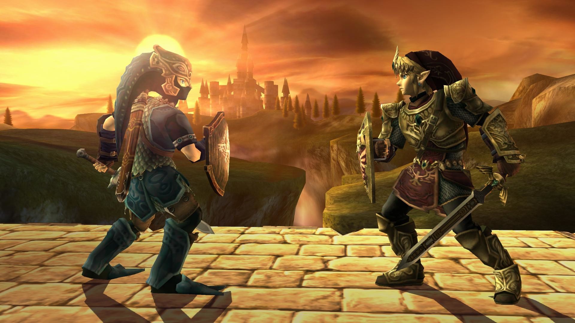 Link, The Legend of Zelda: Twilight Princess, Duello, Castello di Hyrule, Tramonto, sfondo per PC