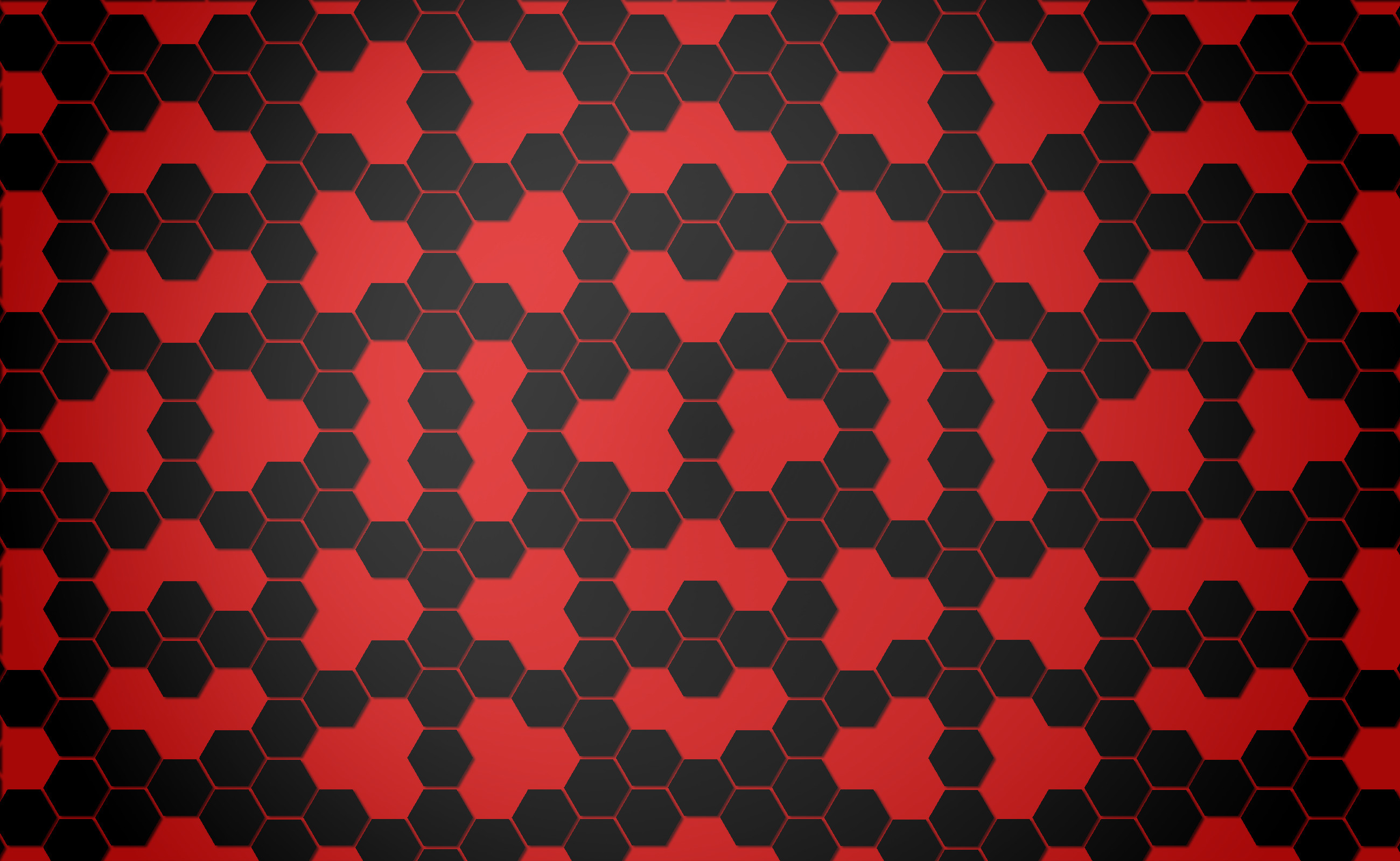 Esagoni, Rosso e nero, Motivo geometrico, 2K, wallpaper per computer