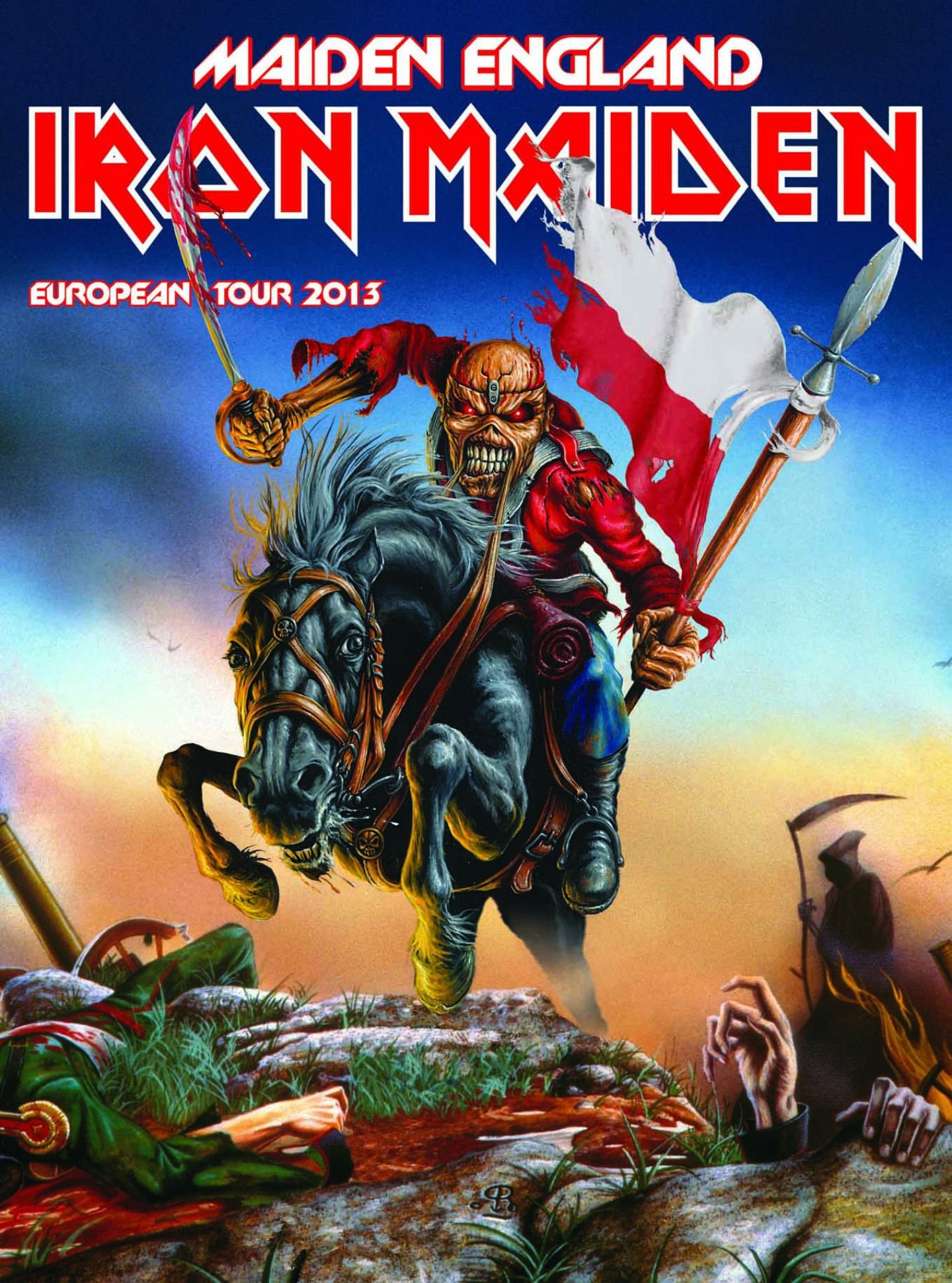 Eddie, Maiden England, Iron Maiden, Tour europeo 2013, Cavallo, Locandina, sfondo per iPad