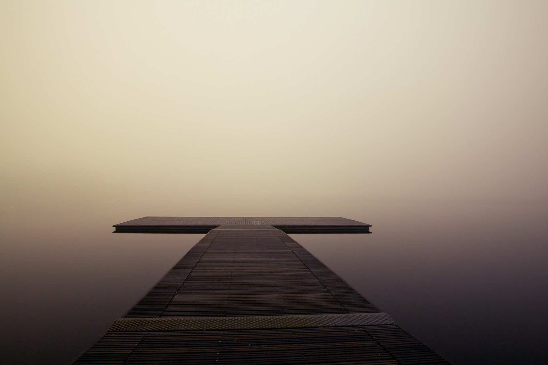 Pontile, Nebbia, Minimalista, Full HD, sfondo per PC e portatile
