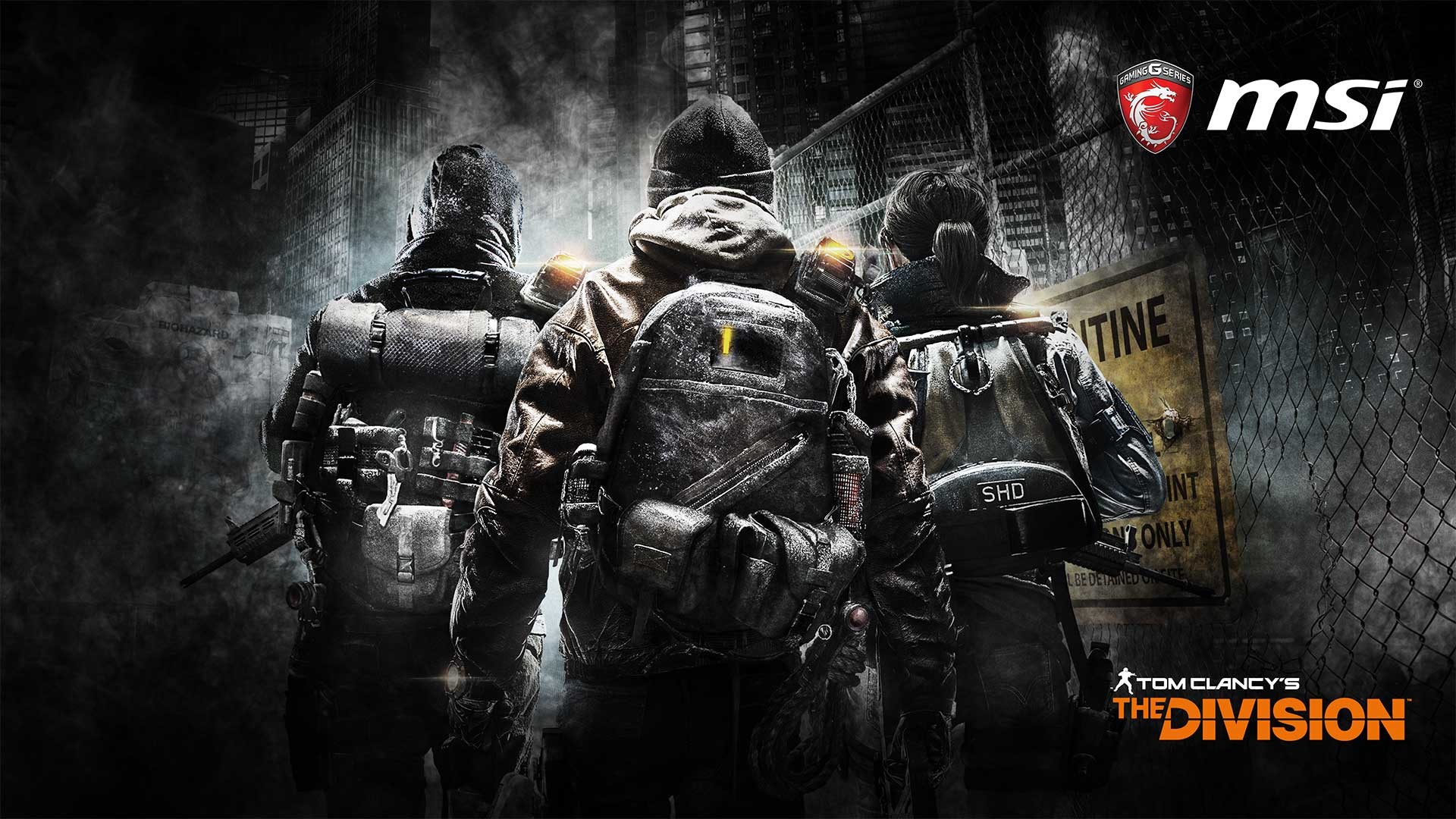 MSI, Tom Clancy's The Division, Soldati, Bianco e nero, 1920x1080, sfondo per PC