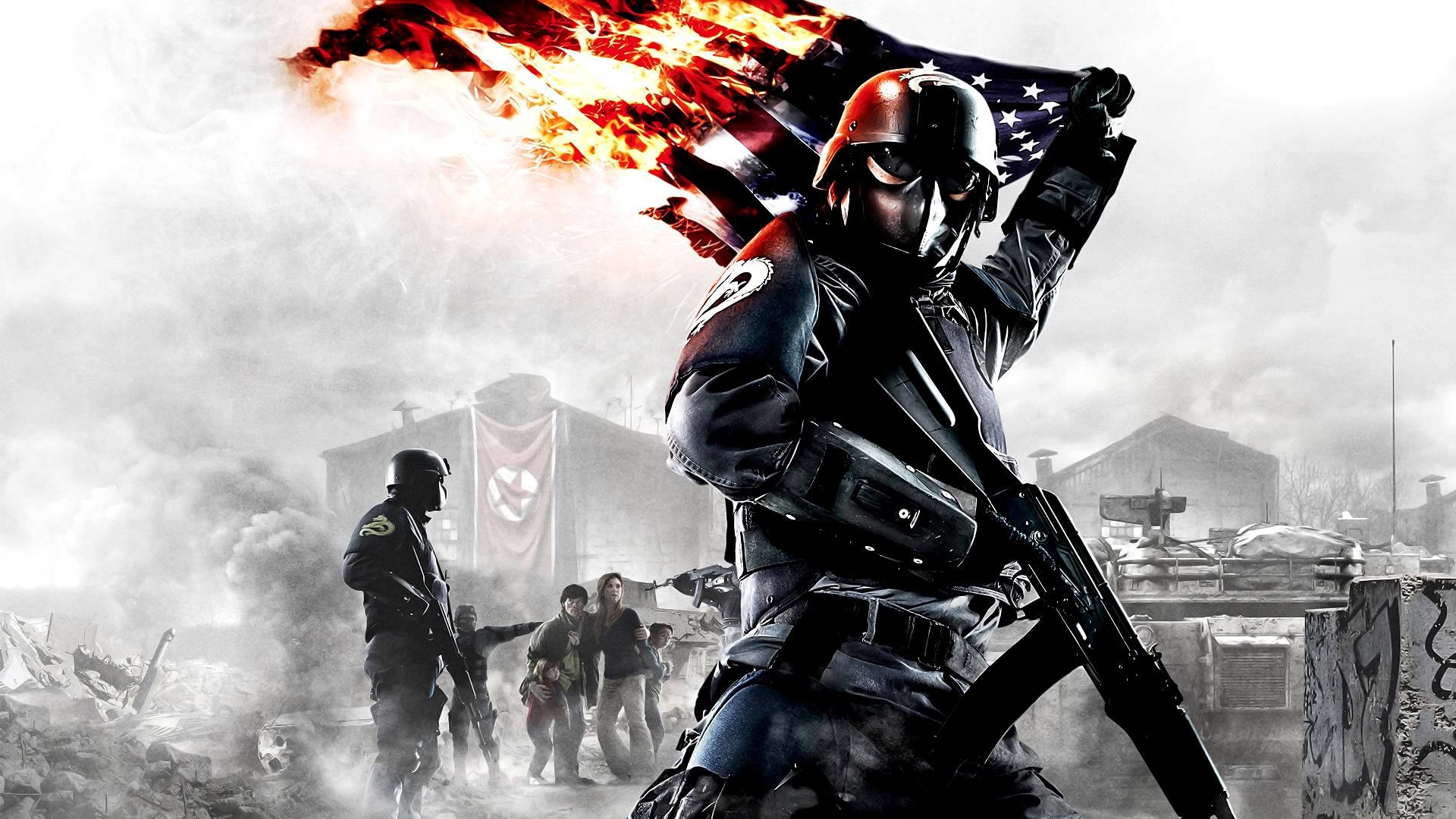 Homefront, Bandiera americana, Soldato, Videogioco, Full HD 1080p, sfondo desktop