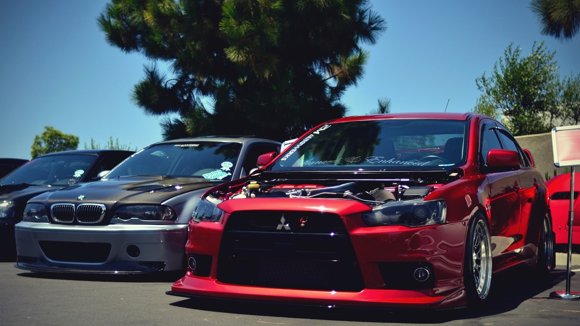 Mitsubishi Lancer Evolution X, BMW M3 (E46), Auto sportive, sfondo PC Full HD